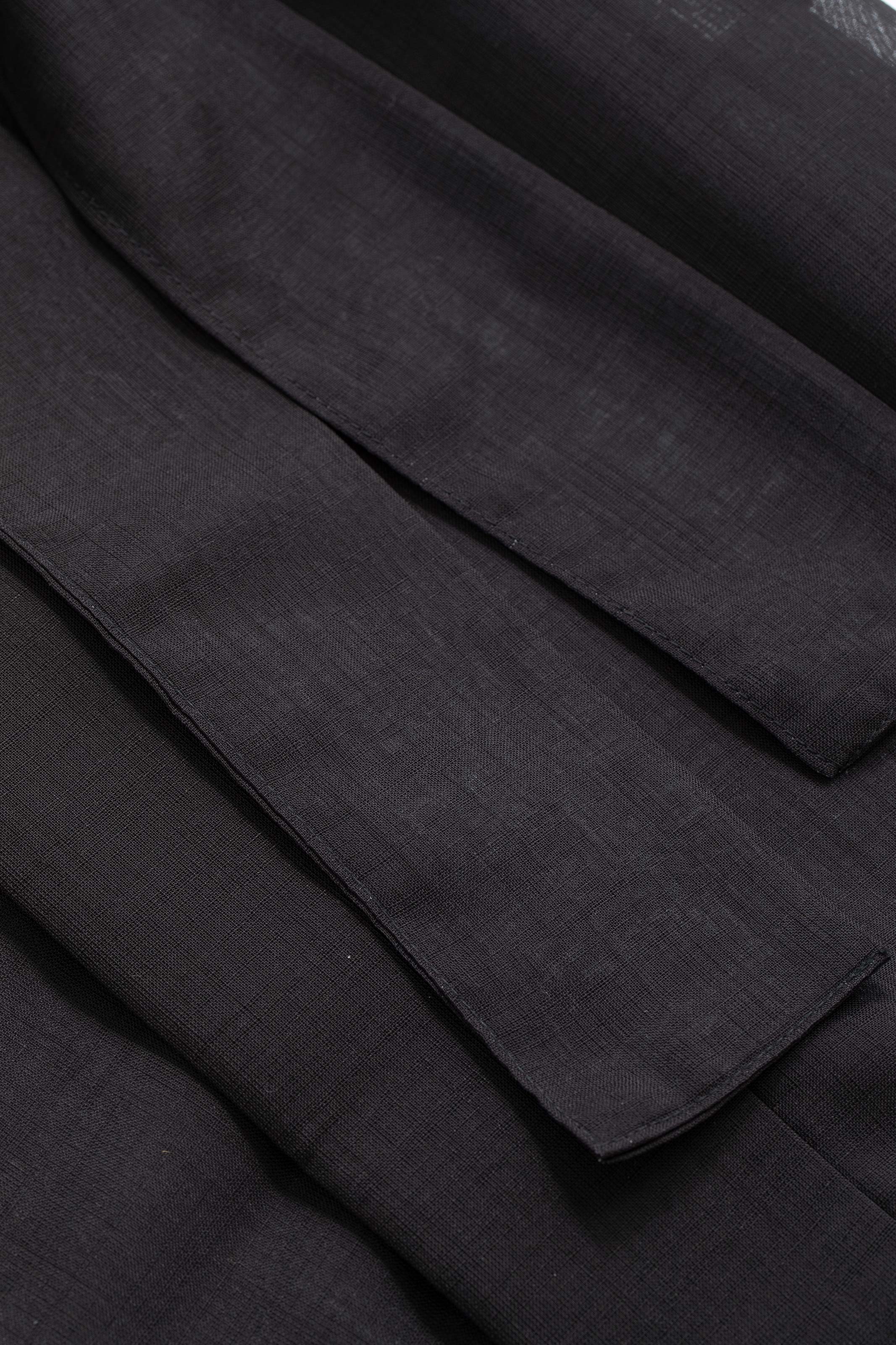 TRADITIONAL SHEER HAPPI / BLACK_OBI / 紗紬法被