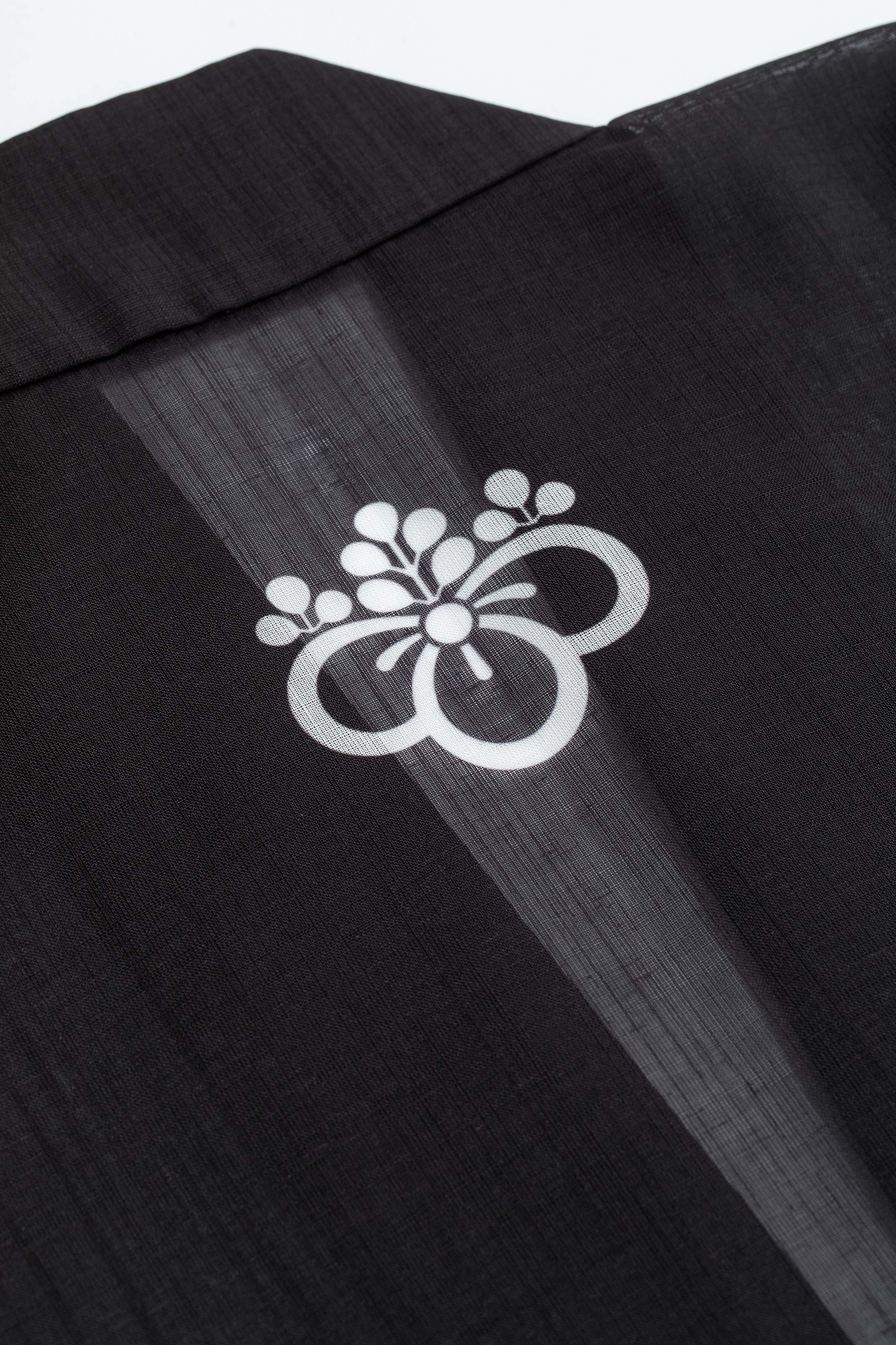 TRADITIONAL SHEER HAPPI / BLACK_OBI / 紗紬法被