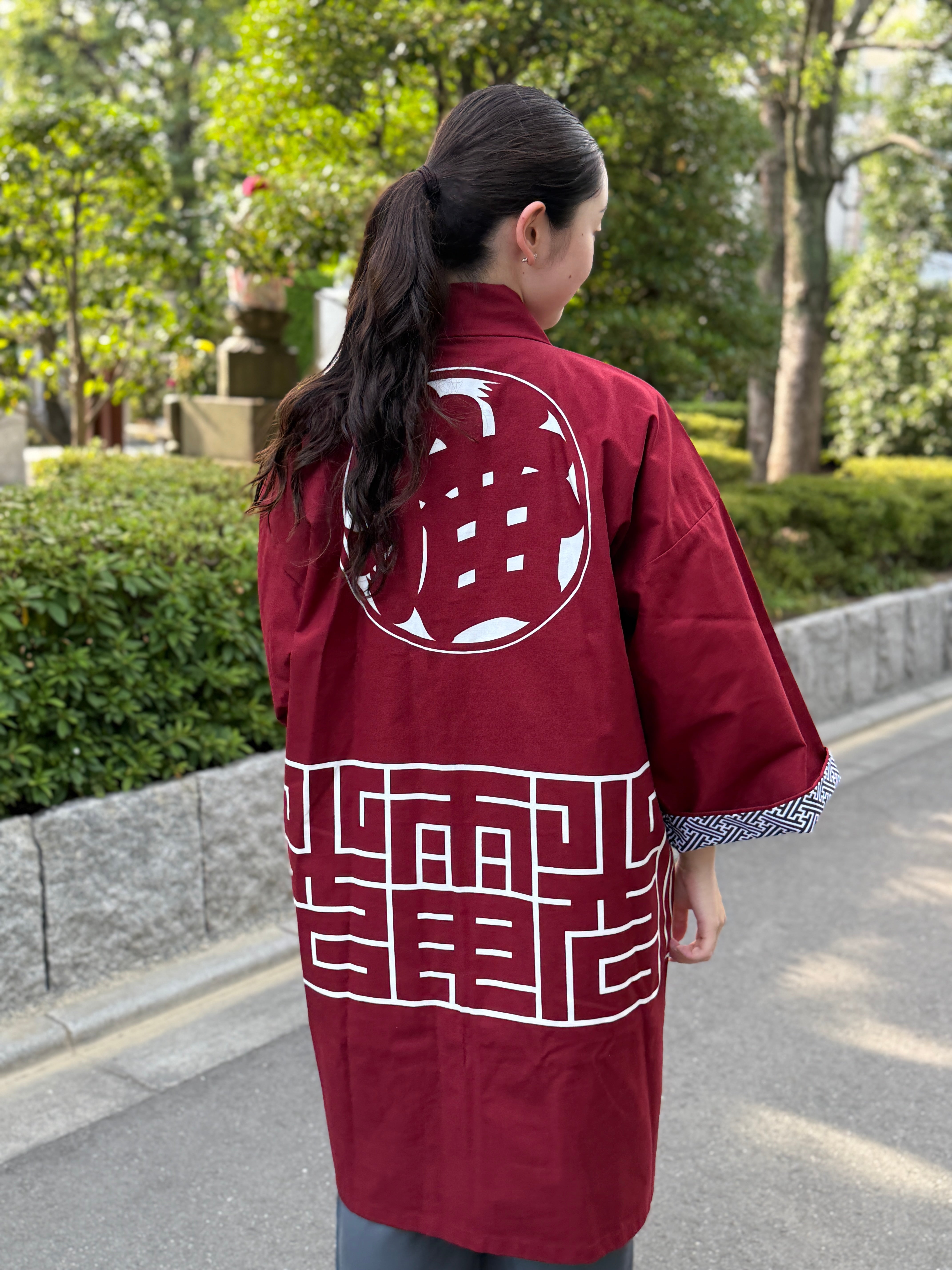 CAT -LIGHTNING SPEED- SHIRUSHI-ZOME HANTEN JACKET/ ENJI / 猫 -電光石火- 印染半纏