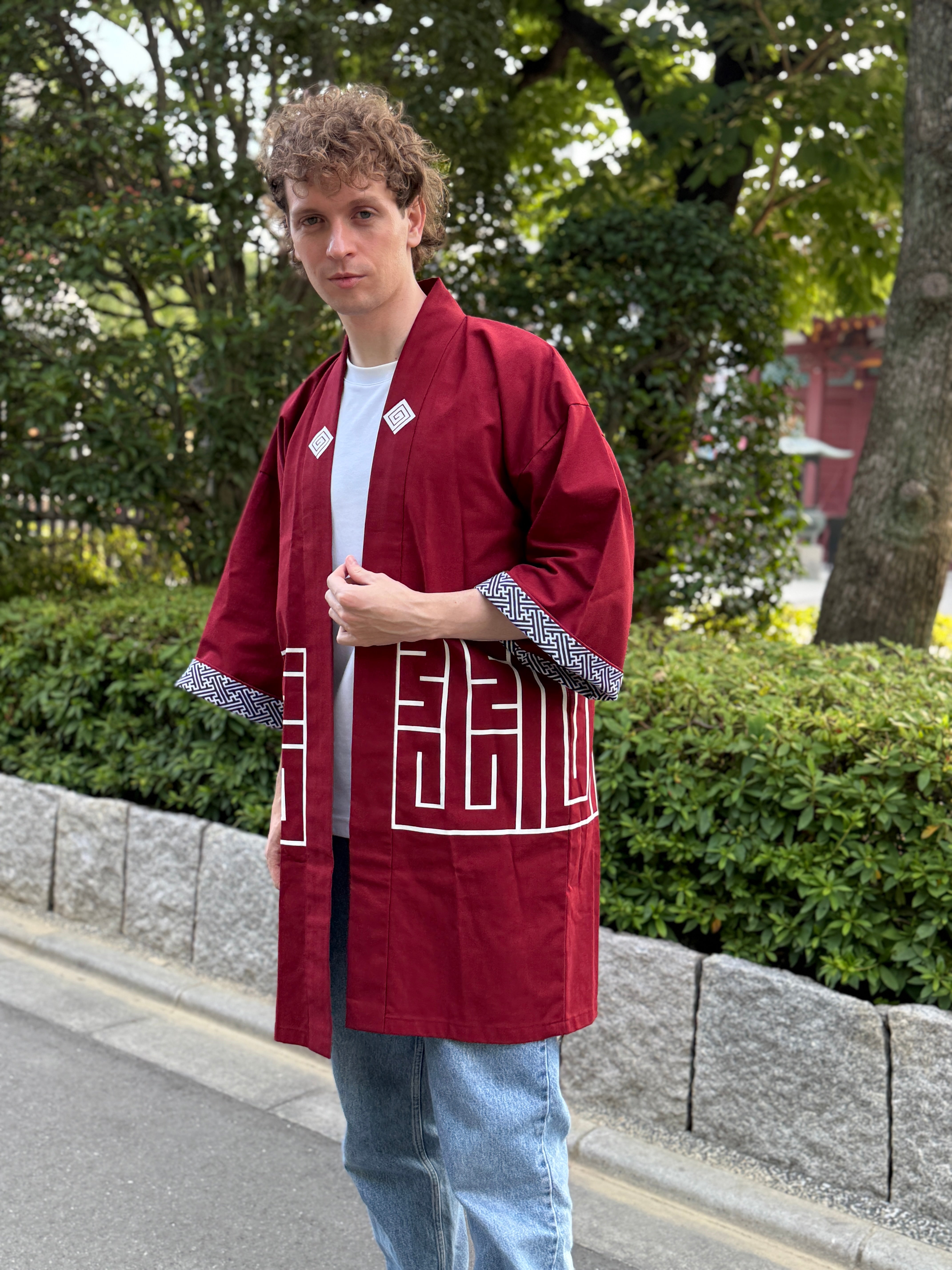 CAT -LIGHTNING SPEED- SHIRUSHI-ZOME HANTEN JACKET/ ENJI / 猫 -電光石火- 印染半纏