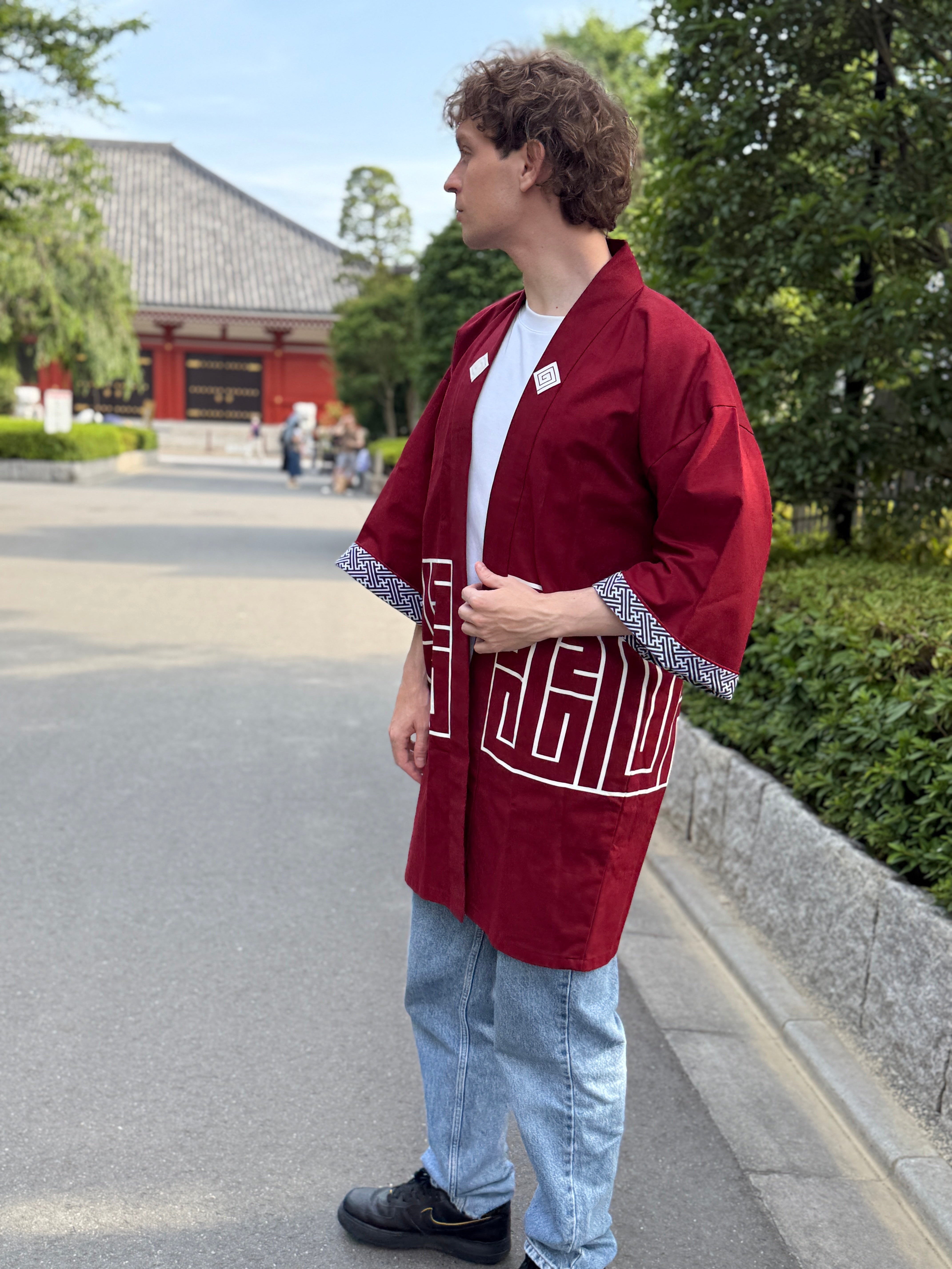 CAT -LIGHTNING SPEED- SHIRUSHI-ZOME HANTEN JACKET/ ENJI / 猫 -電光石火- 印染半纏