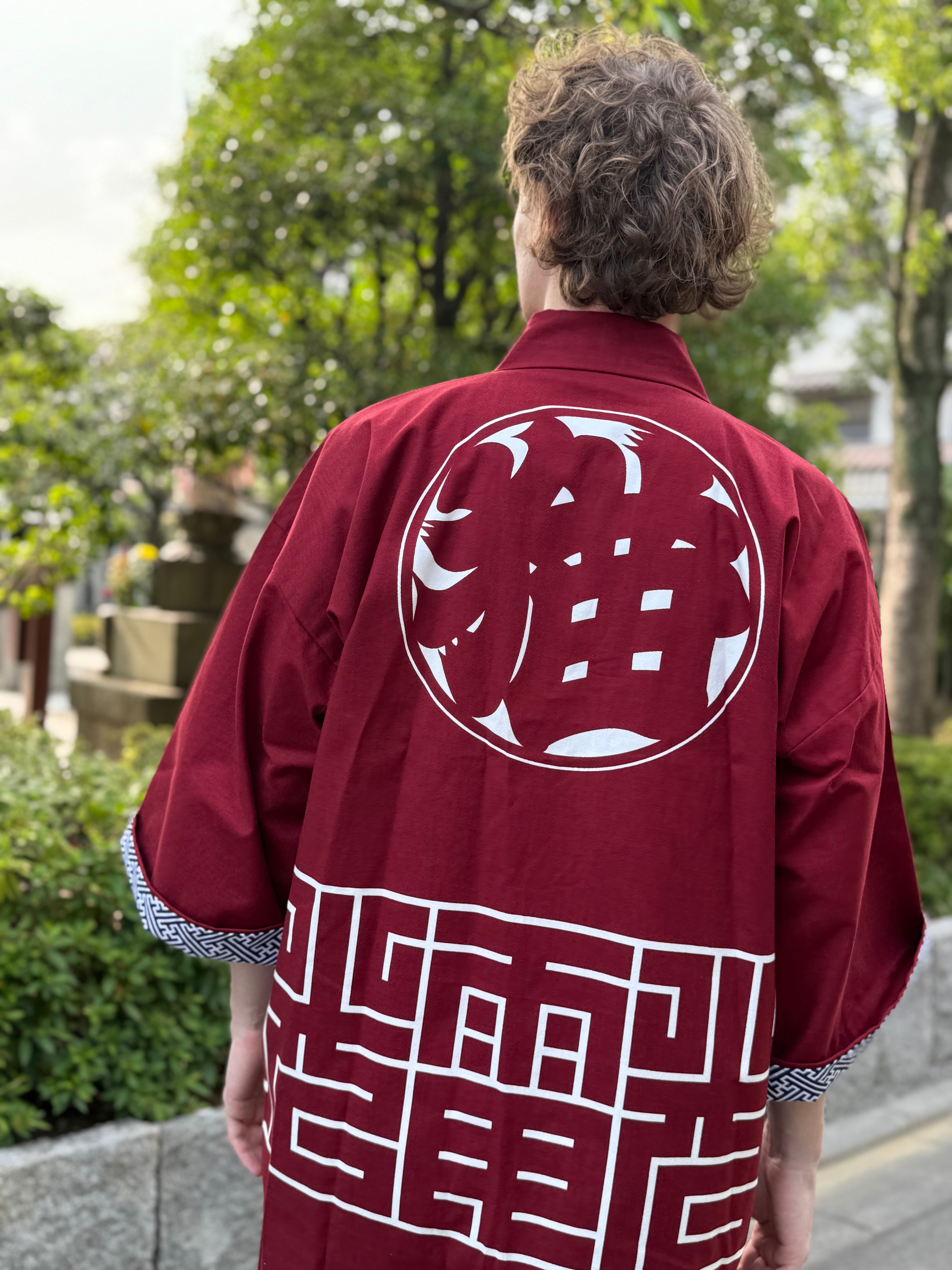 CAT -LIGHTNING SPEED- SHIRUSHI-ZOME HANTEN JACKET/ ENJI / 猫 -電光石火- 印染半纏