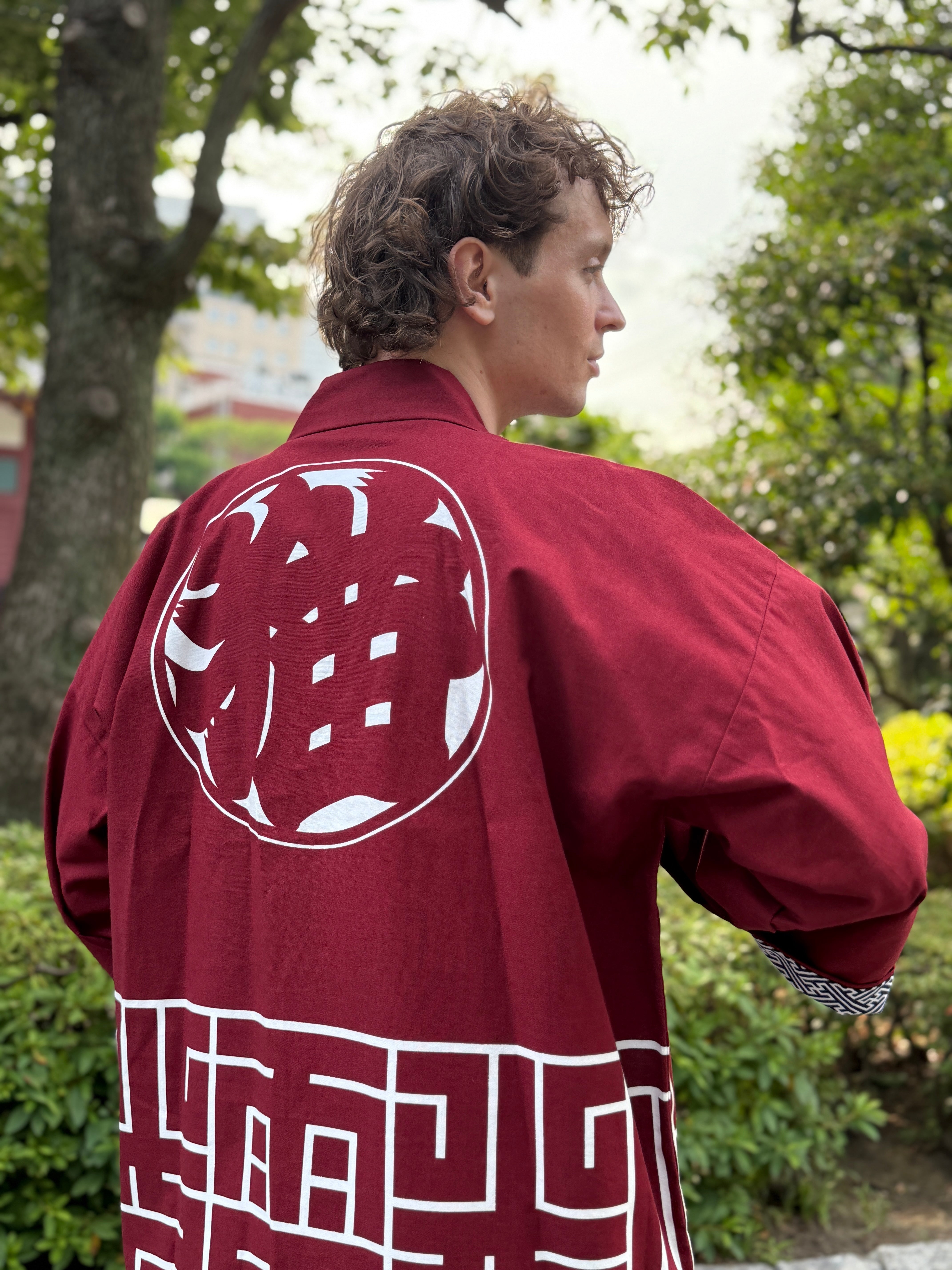 CAT -LIGHTNING SPEED- SHIRUSHI-ZOME HANTEN JACKET/ ENJI / 猫 -電光石火- 印染半纏
