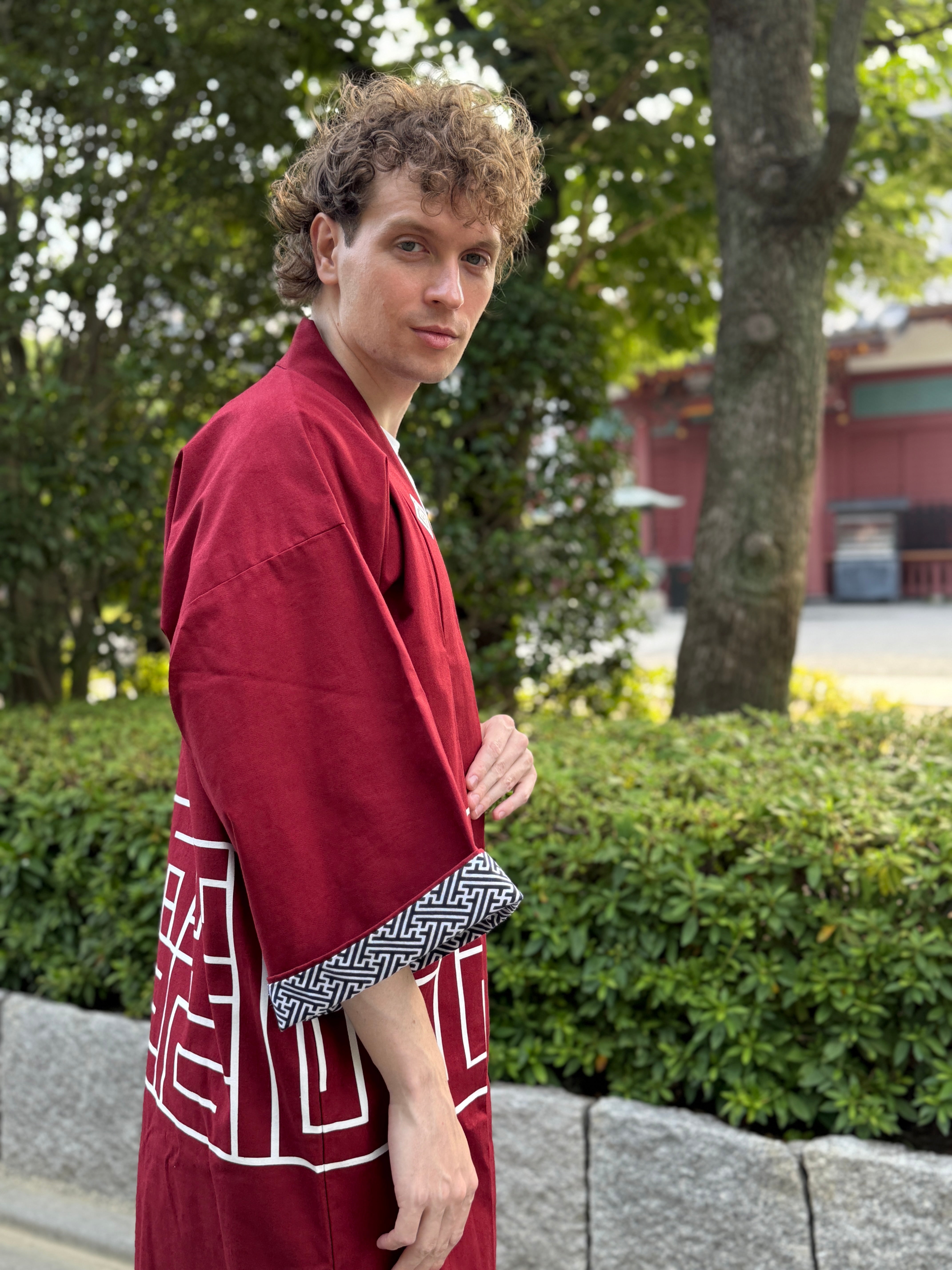 CAT -LIGHTNING SPEED- SHIRUSHI-ZOME HANTEN JACKET/ ENJI / 猫 -電光石火- 印染半纏