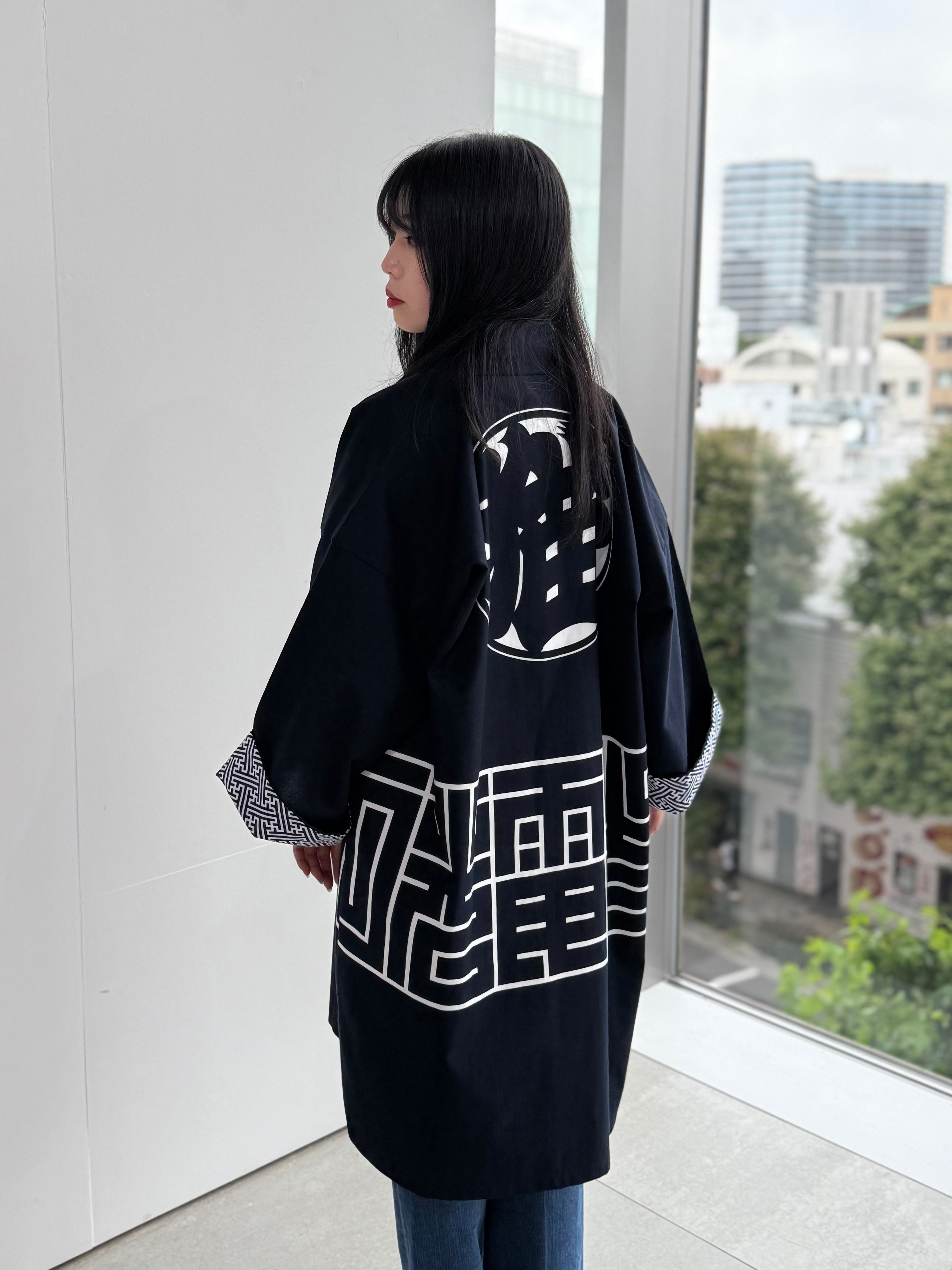 CAT -LIGHTNING SPEED- SHIRUSHI-ZOME HANTEN JACKET / 猫 -電光石火- 印染半纏