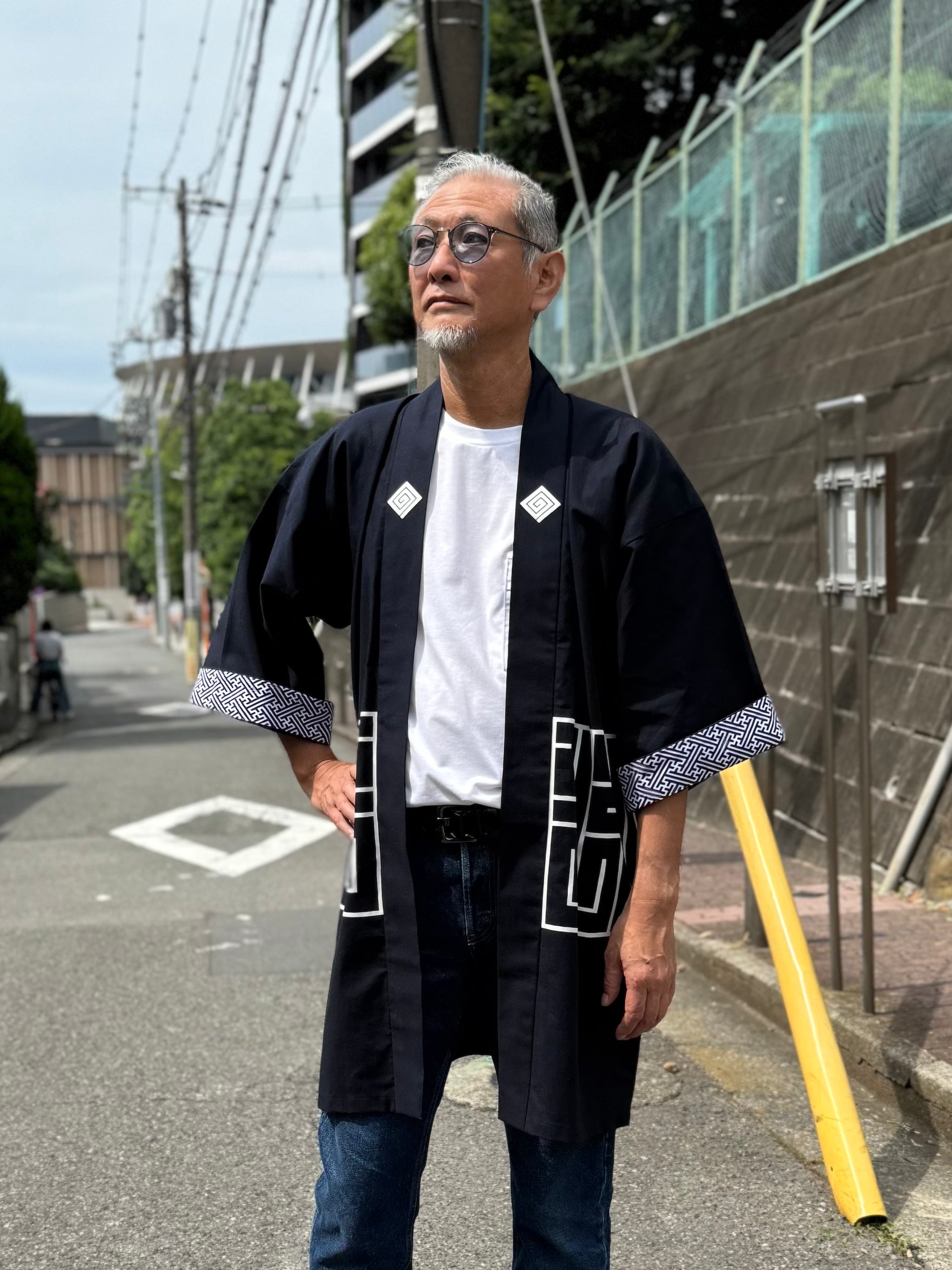 CAT -LIGHTNING SPEED- SHIRUSHI-ZOME HANTEN JACKET / 猫 -電光石火- 印染半纏