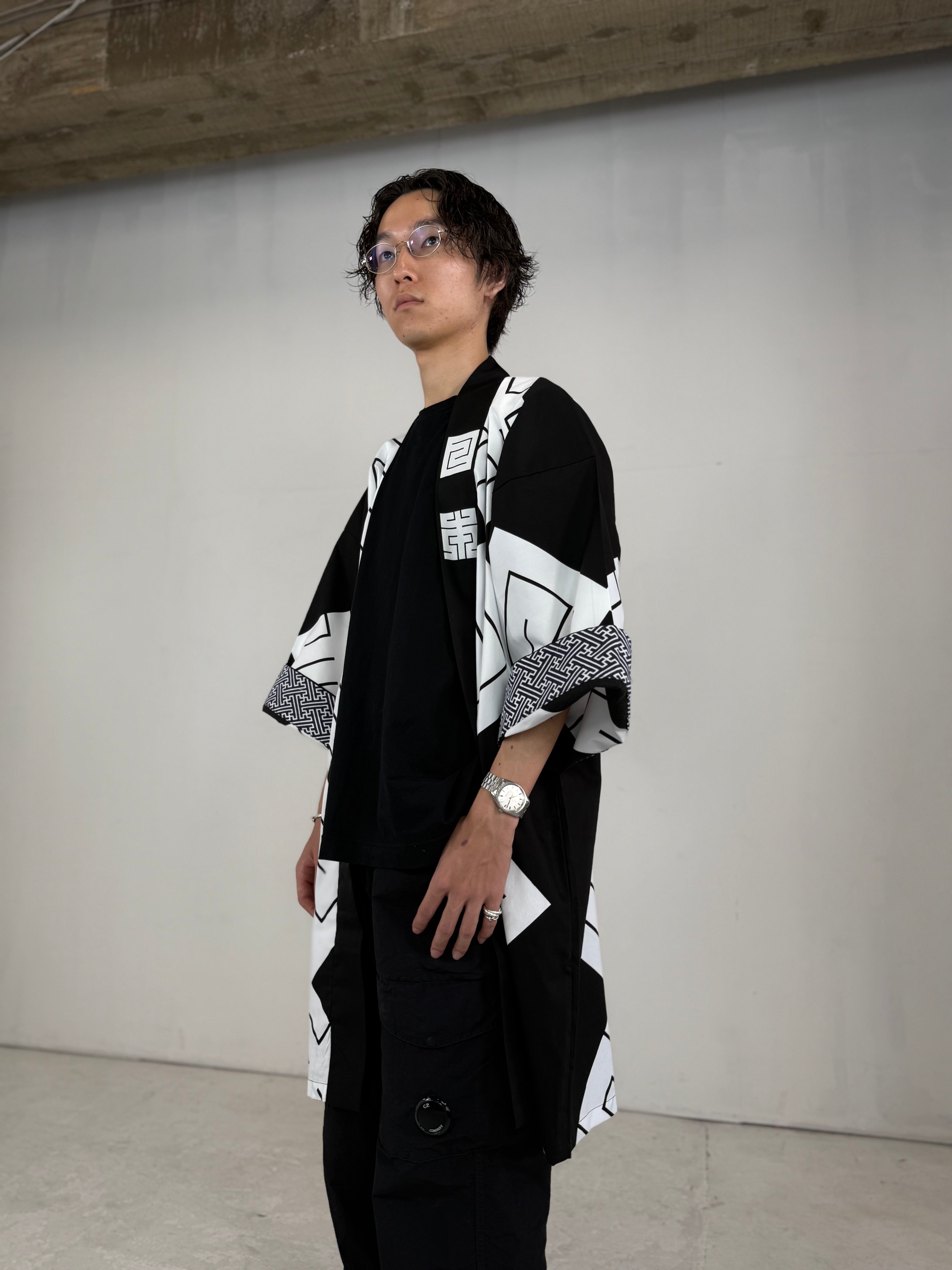 MILE -JAPAN- SHIRUSHI-ZOME HANTEN JACKET / KURO / 参 -日本- 印染半纏