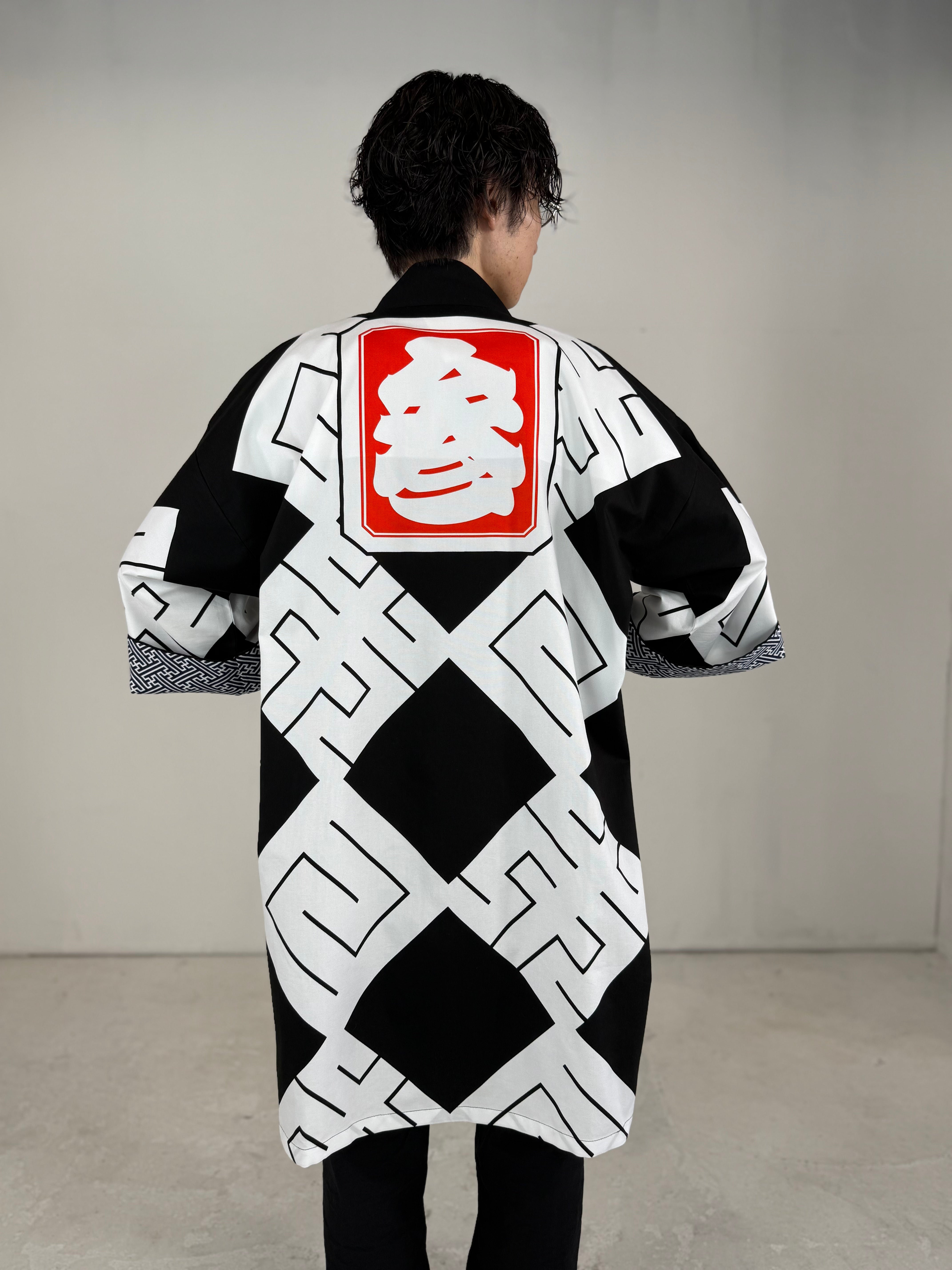 MILE -JAPAN- SHIRUSHI-ZOME HANTEN JACKET / KURO / 参 -日本- 印染半纏