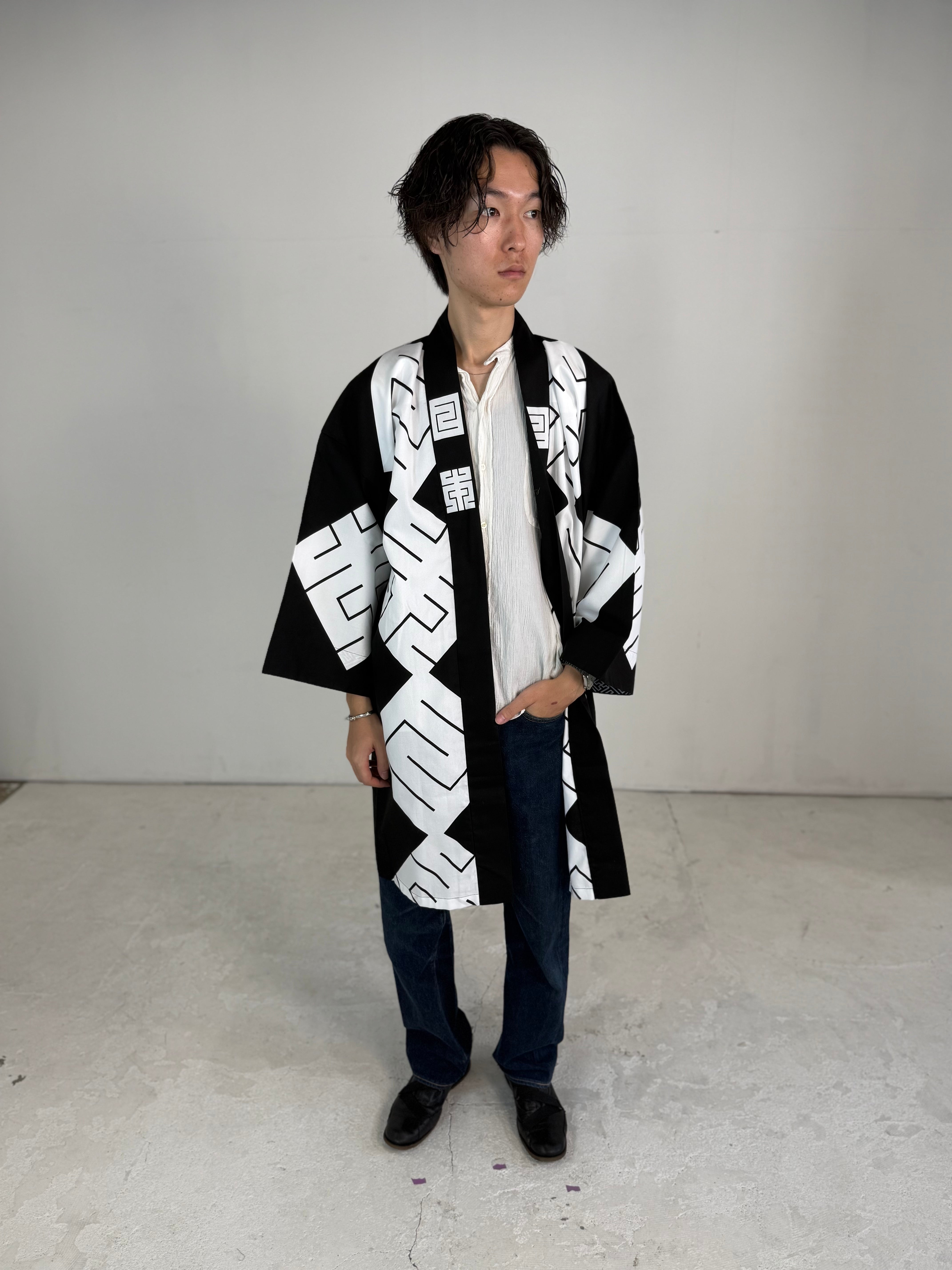 MILE -JAPAN- SHIRUSHI-ZOME HANTEN JACKET / KURO / 参 -日本- 印染半纏