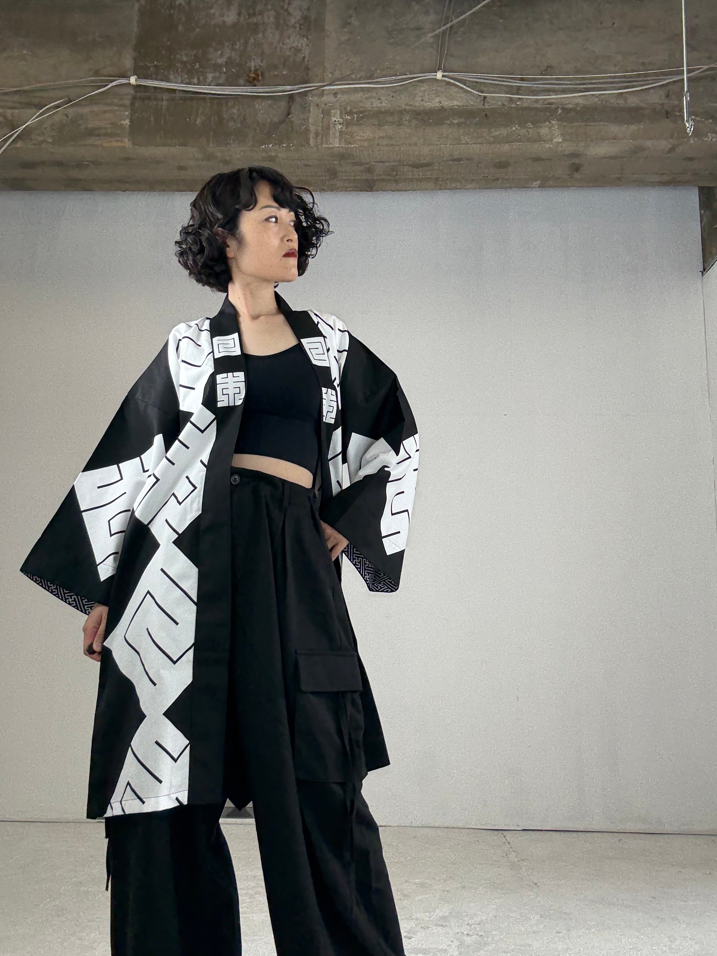 MILE -JAPAN- SHIRUSHI-ZOME HANTEN JACKET / KURO / 参 -日本- 印染半纏