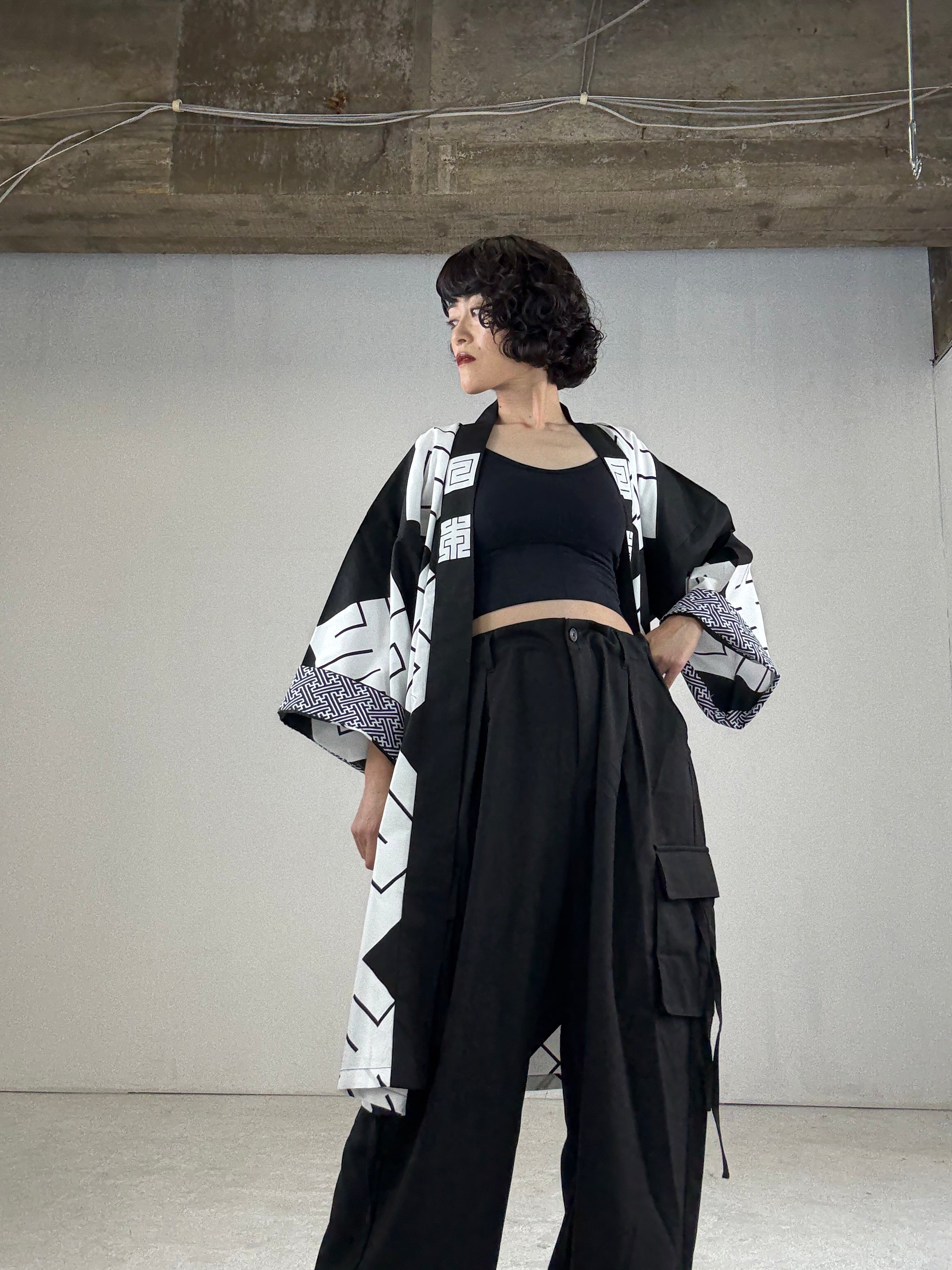 MILE -JAPAN- SHIRUSHI-ZOME HANTEN JACKET / KURO / 参 -日本- 印染半纏