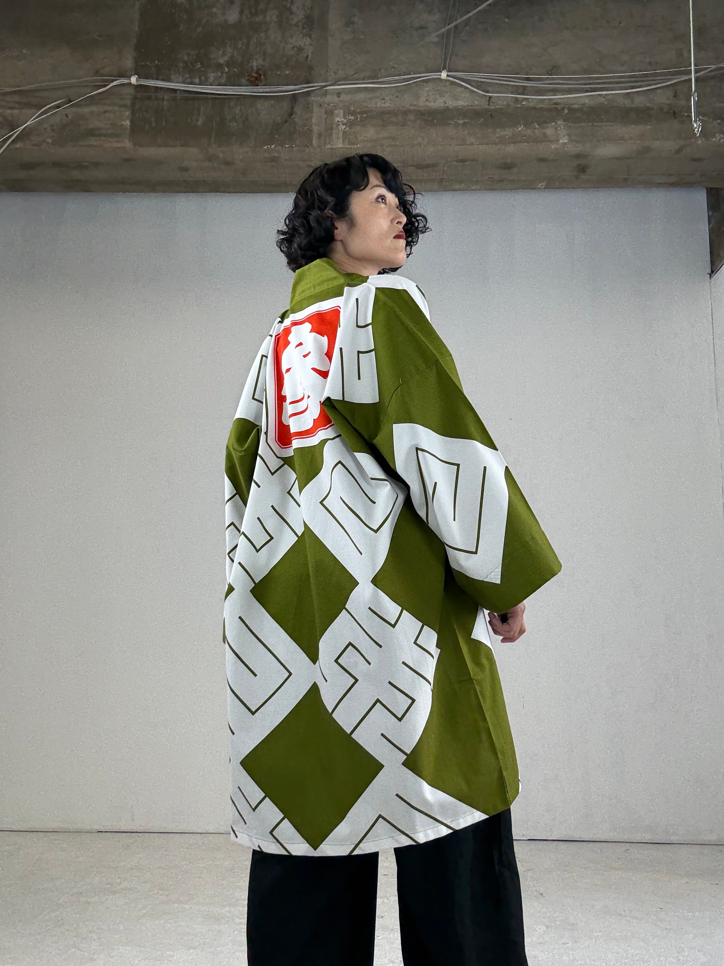 MILE -JAPAN- SHIRUSHI-ZOME HANTEN JACKET / MATCHA / 参 -日本- 印染半纏