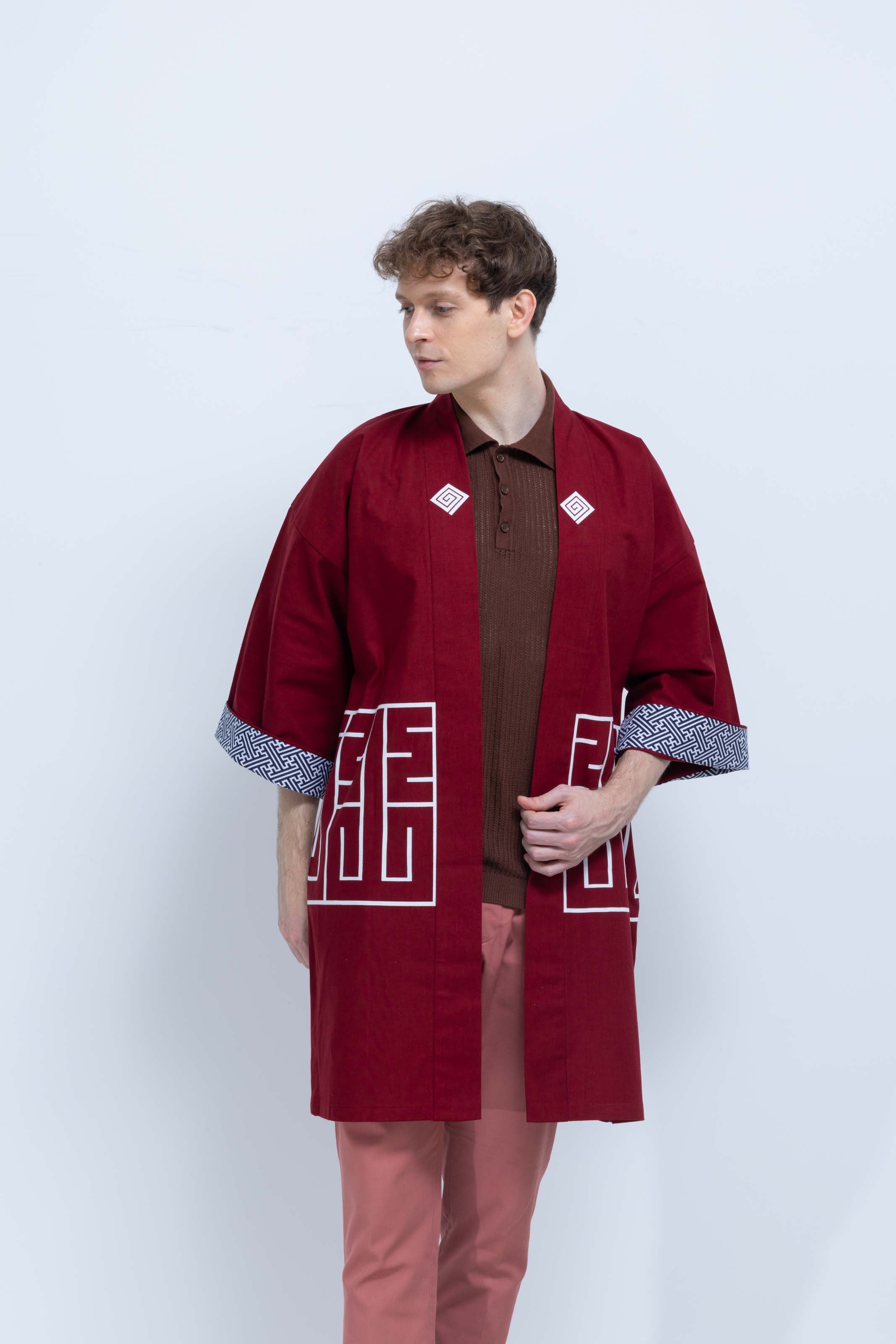 CAT -LIGHTNING SPEED- SHIRUSHI-ZOME HANTEN JACKET/ ENJI / 猫 -電光石火- 印染半纏