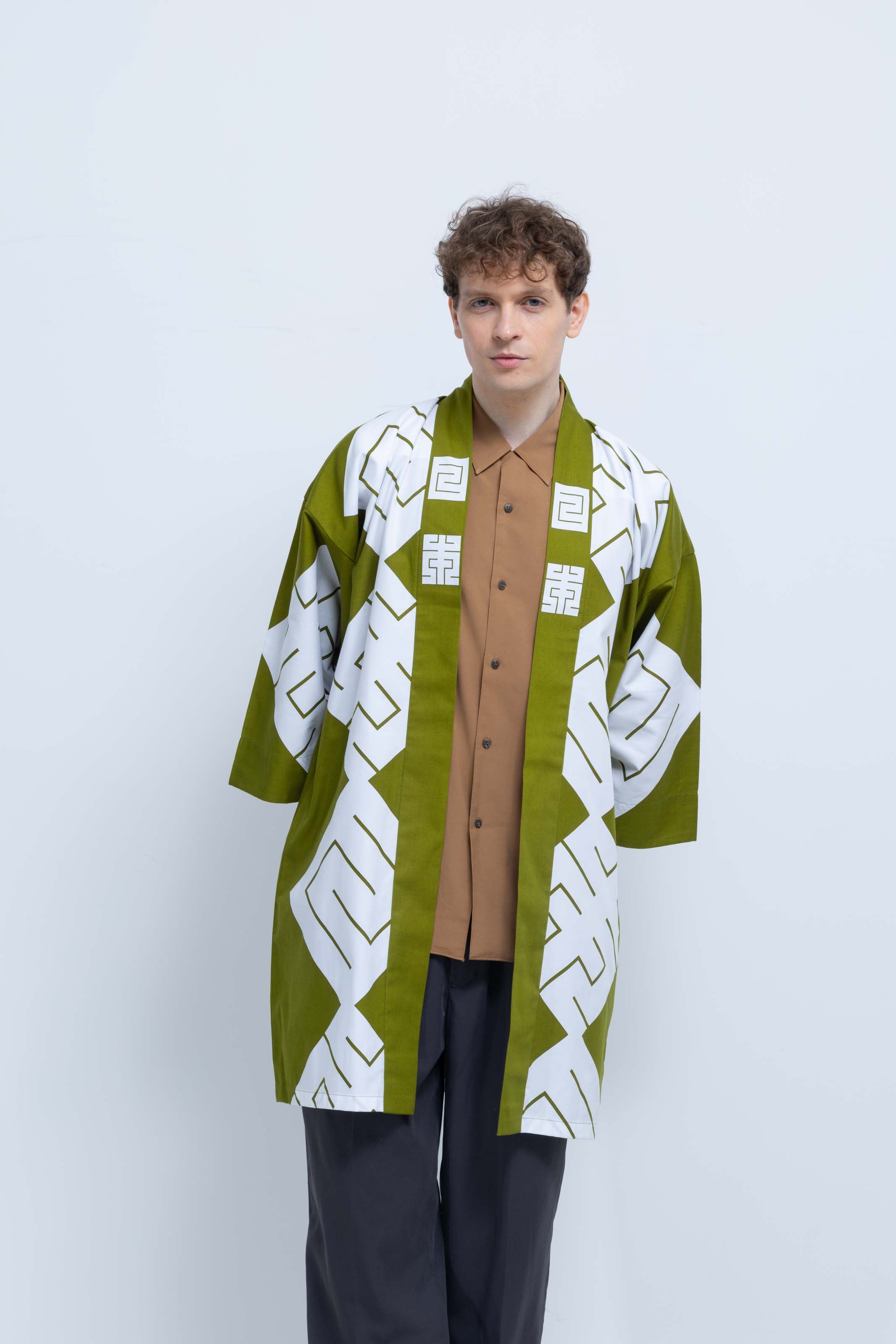 MILE -JAPAN- SHIRUSHI-ZOME HANTEN JACKET / MATCHA / 参 -日本- 印染半纏