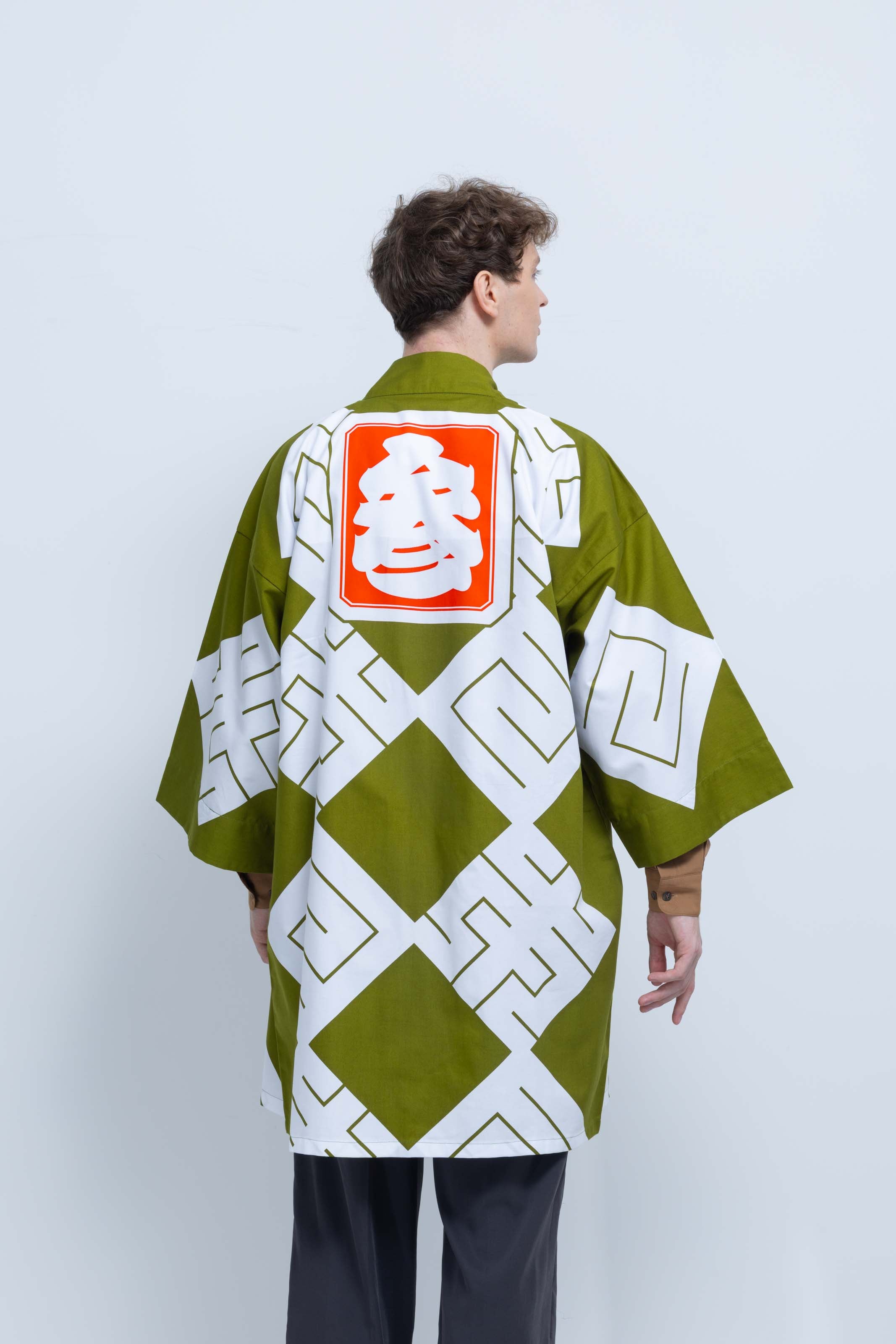 MILE -JAPAN- SHIRUSHI-ZOME HANTEN JACKET / MATCHA / 参 -日本- 印染半纏