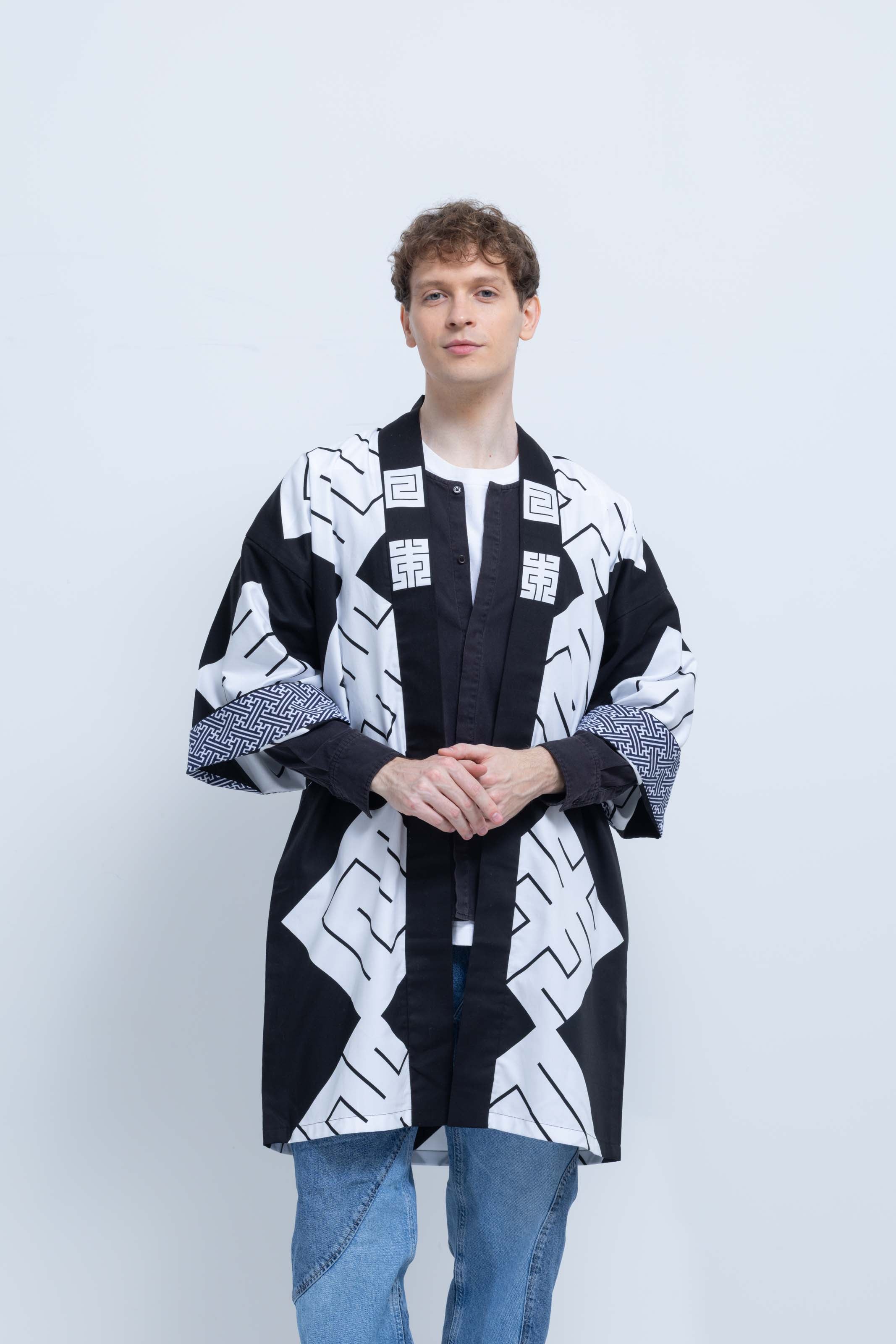 MILE -JAPAN- SHIRUSHI-ZOME HANTEN JACKET / KURO / 参 -日本- 印染半纏