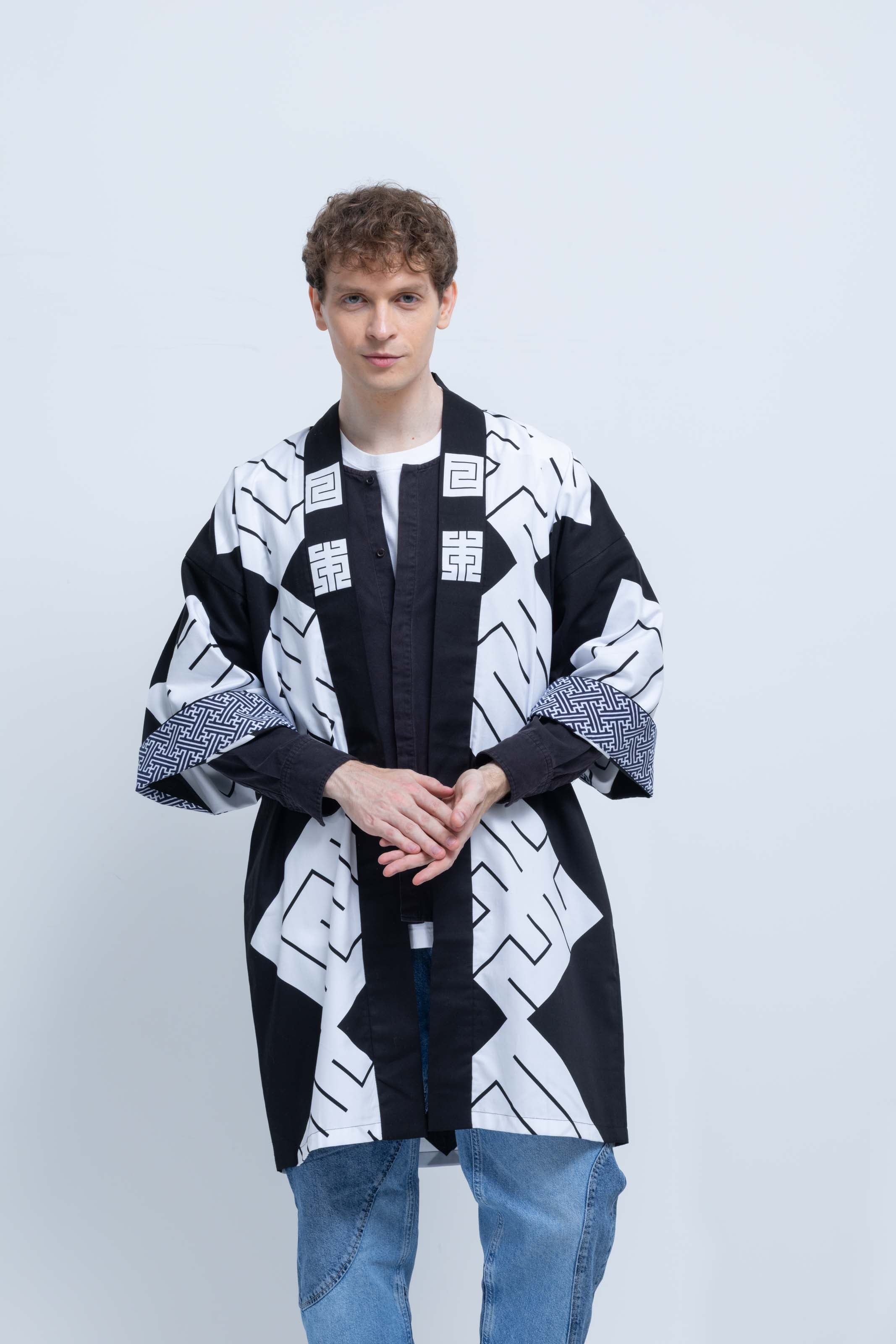 MILE -JAPAN- SHIRUSHI-ZOME HANTEN JACKET / KURO / 参 -日本- 印染半纏