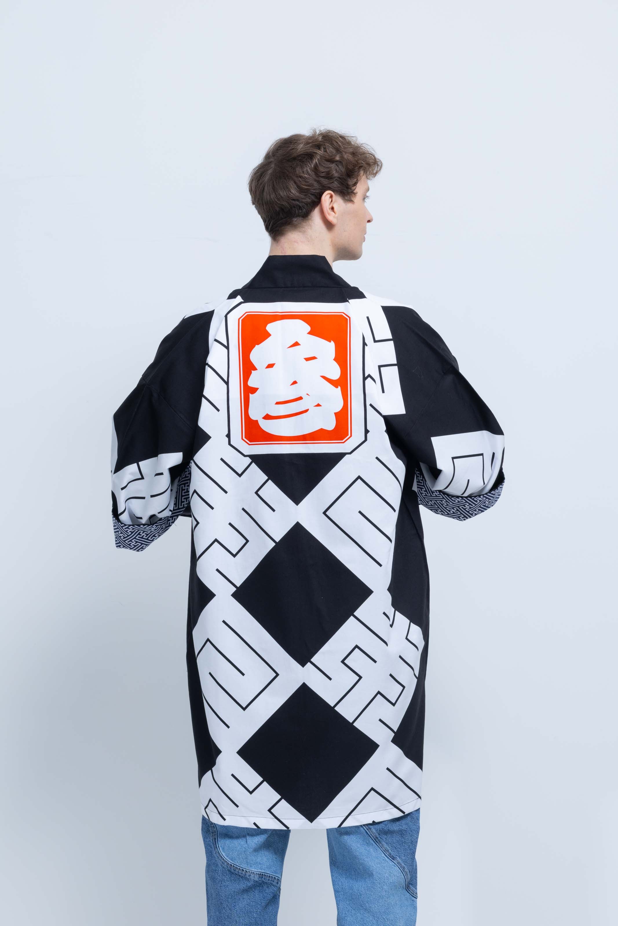 MILE -JAPAN- SHIRUSHI-ZOME HANTEN JACKET / KURO / 参 -日本- 印染半纏