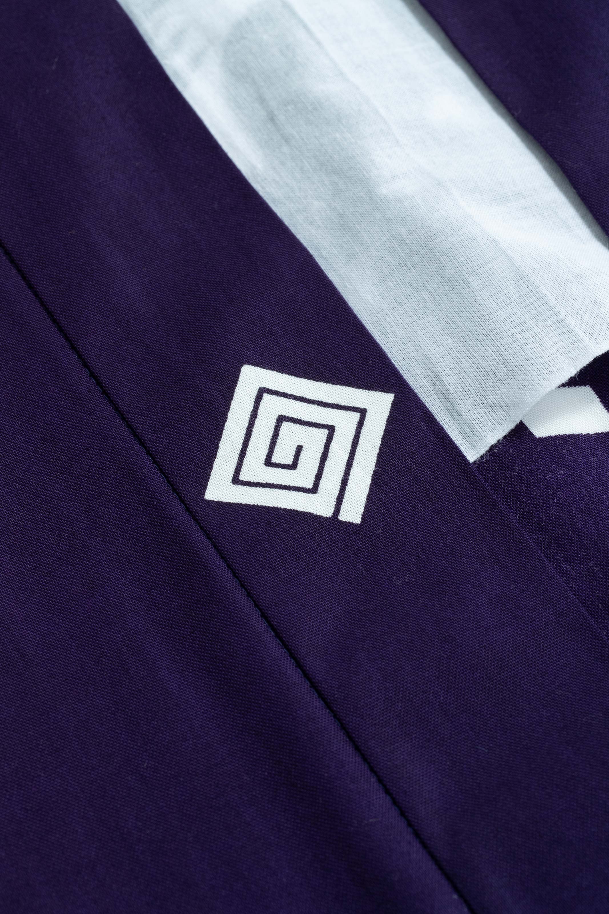 CAT -LIGHTNING SPEED- SHIRUSHI-ZOME HANTEN JACKET/ MURASAKI / 猫 -電光石火- 印染半纏