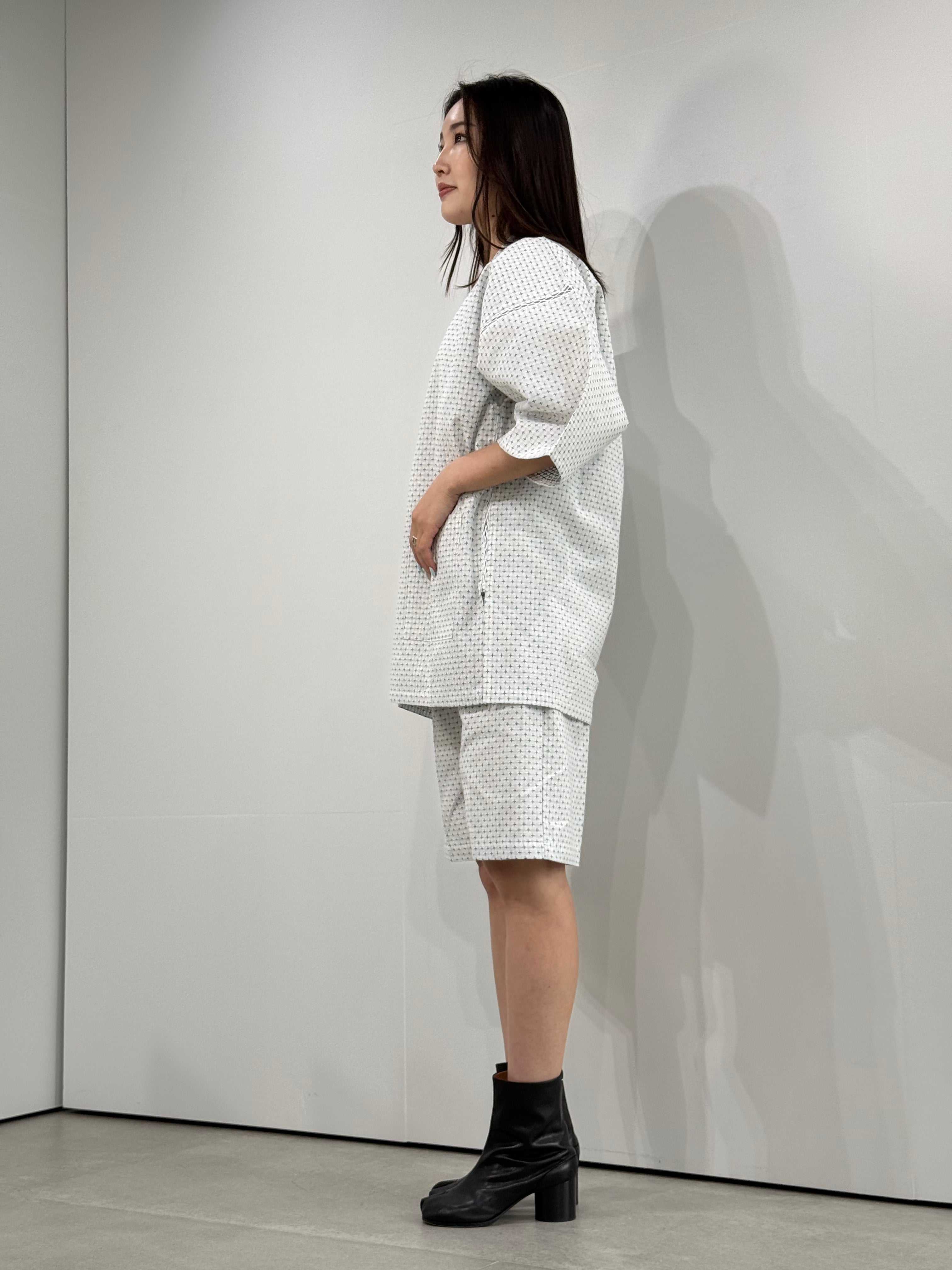 [参SELECT] Juji Sashiko Jinbei White L