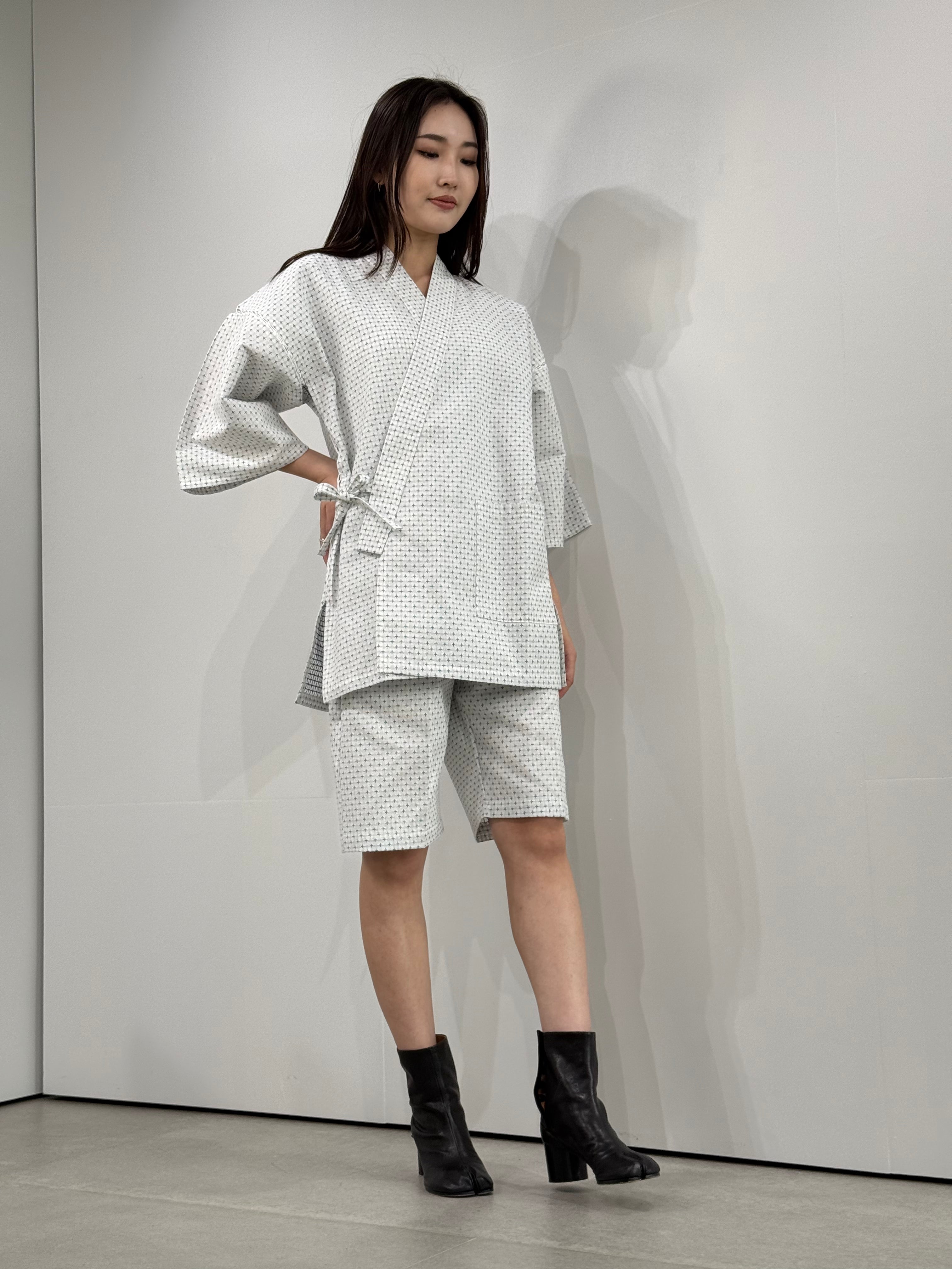 [参SELECT] Juji Sashiko Jinbei White L