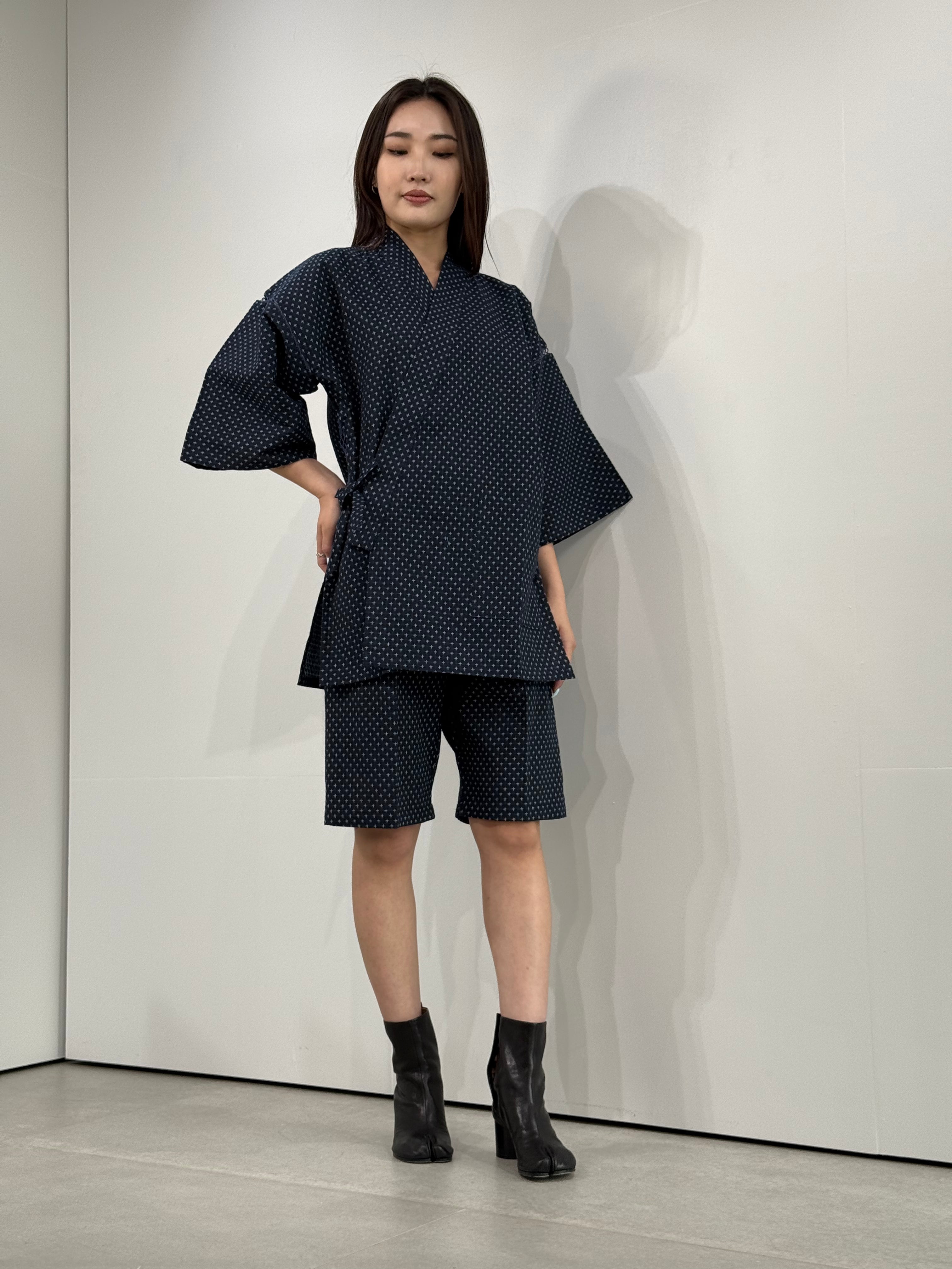 [参SELECT] Juji Sashiko Jinbei Navy L