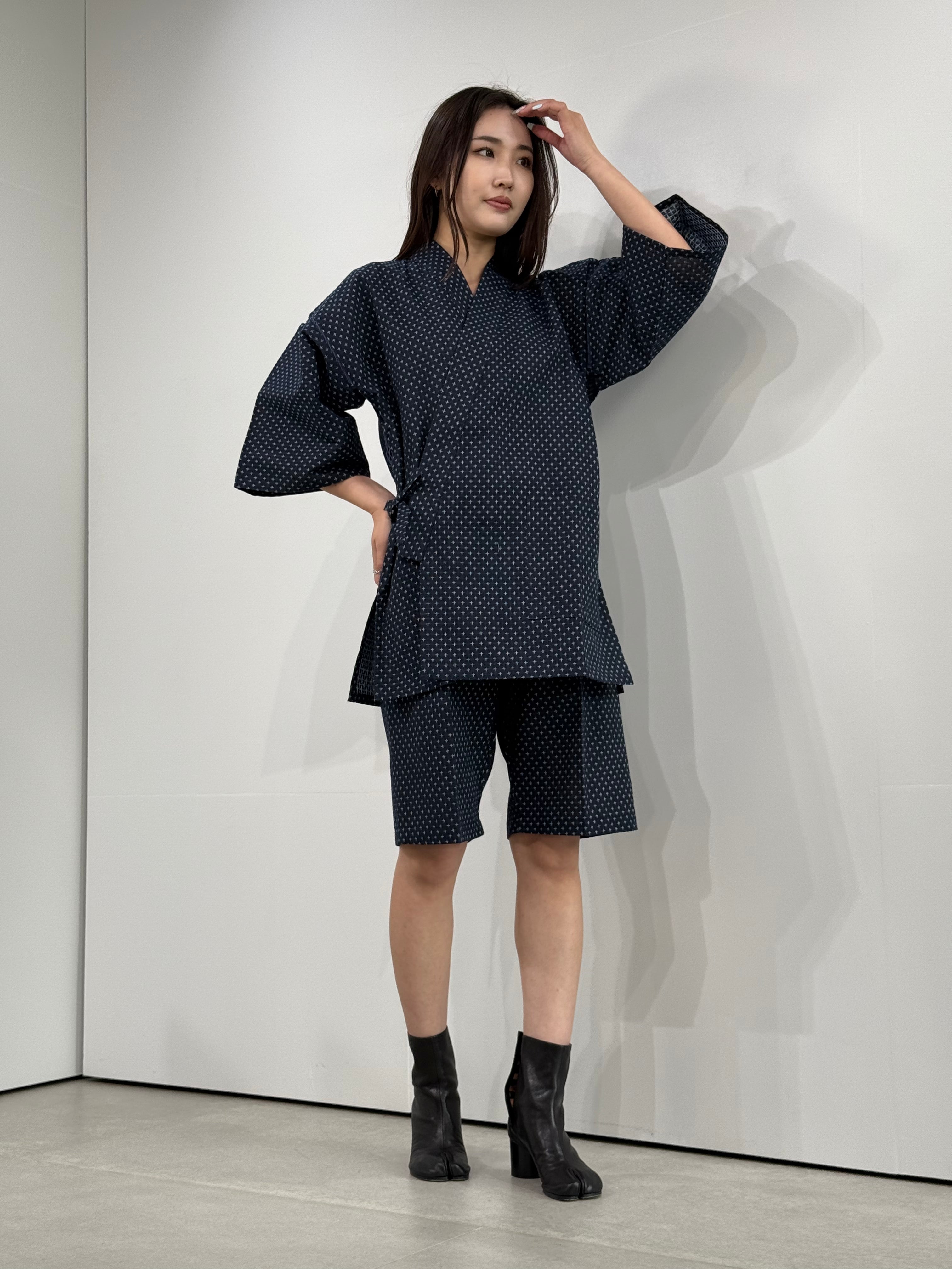 [参SELECT] Juji Sashiko Jinbei Navy M