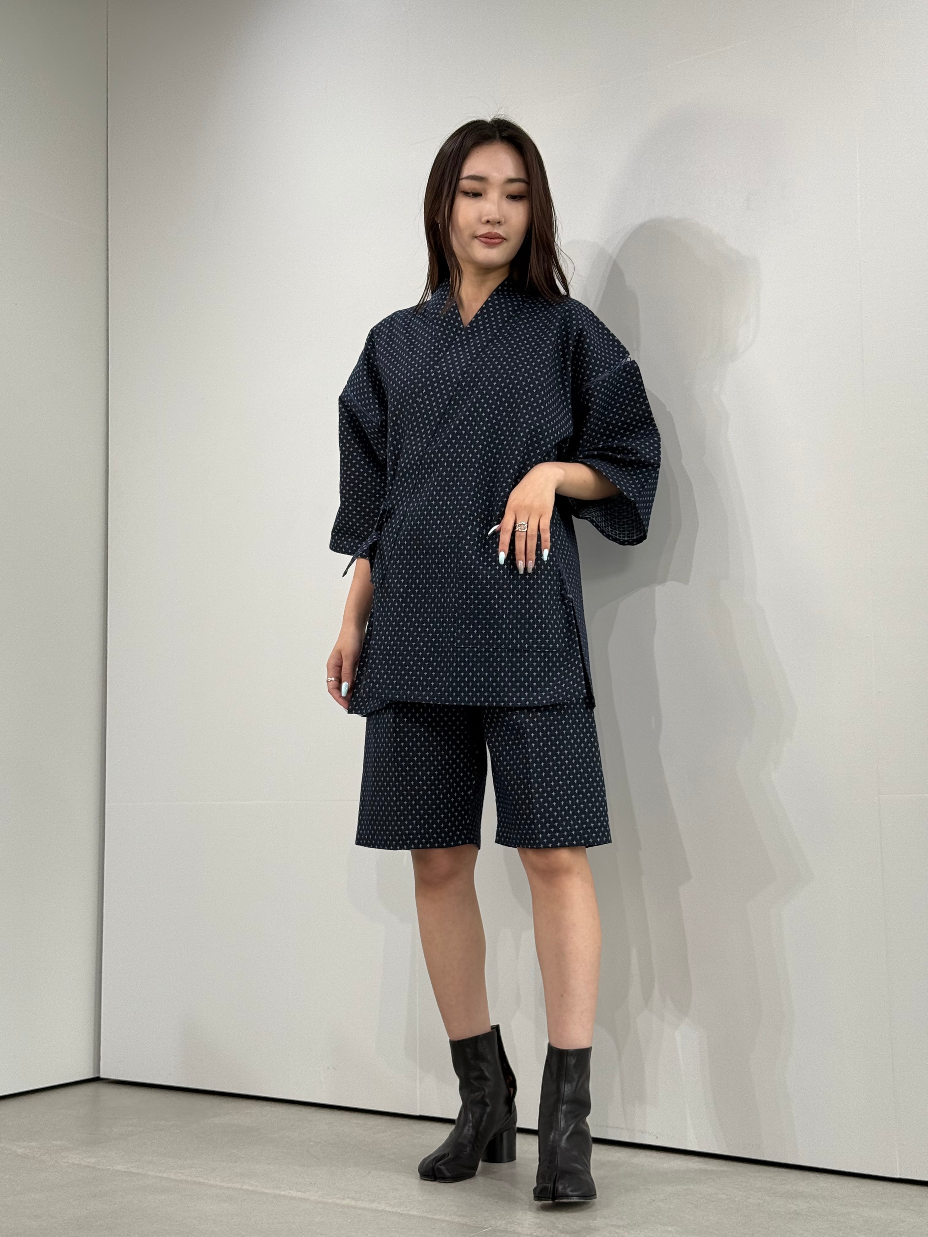[参SELECT] Juji Sashiko Jinbei Navy M