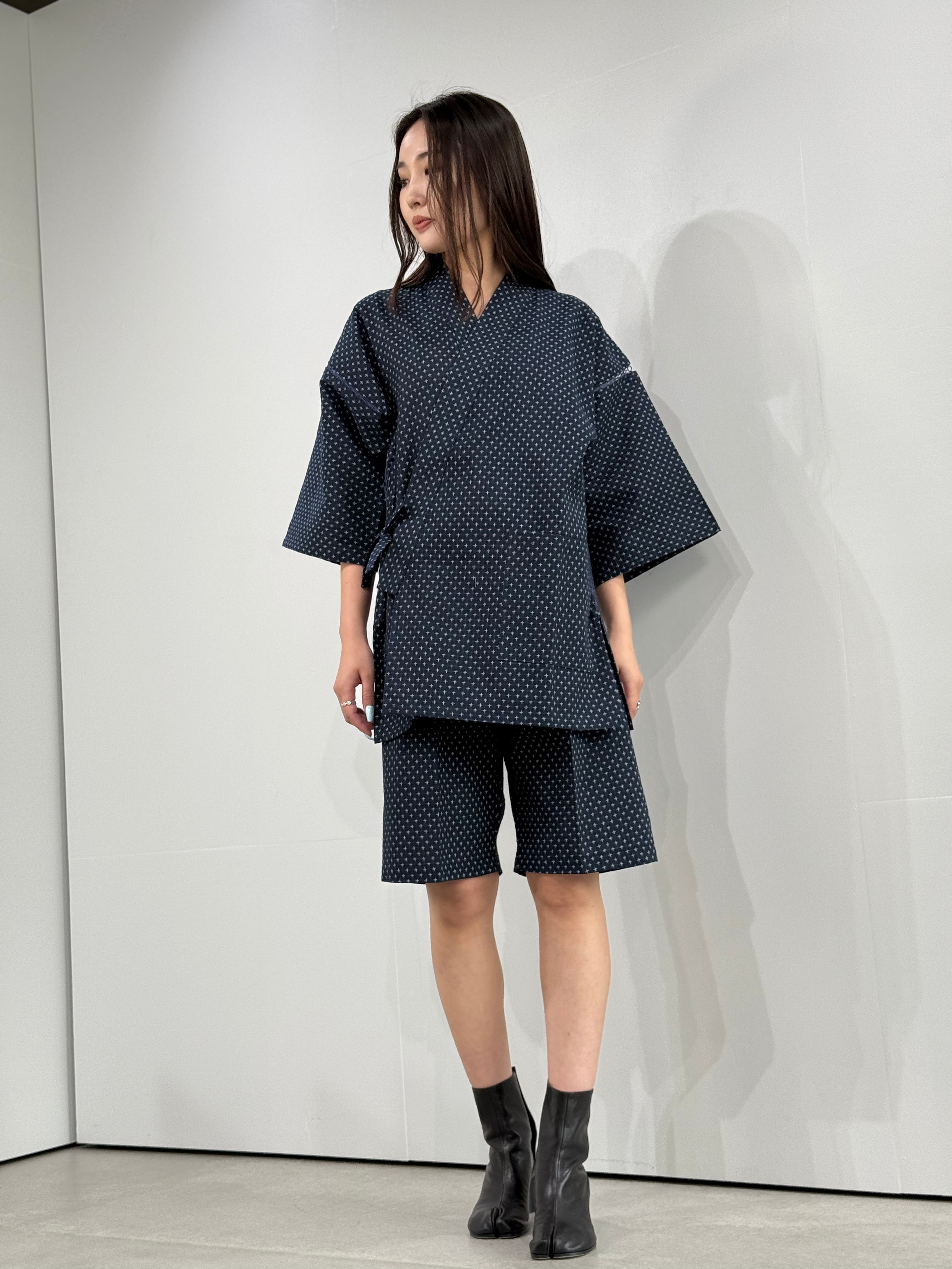[参SELECT] Juji Sashiko Jinbei Navy M