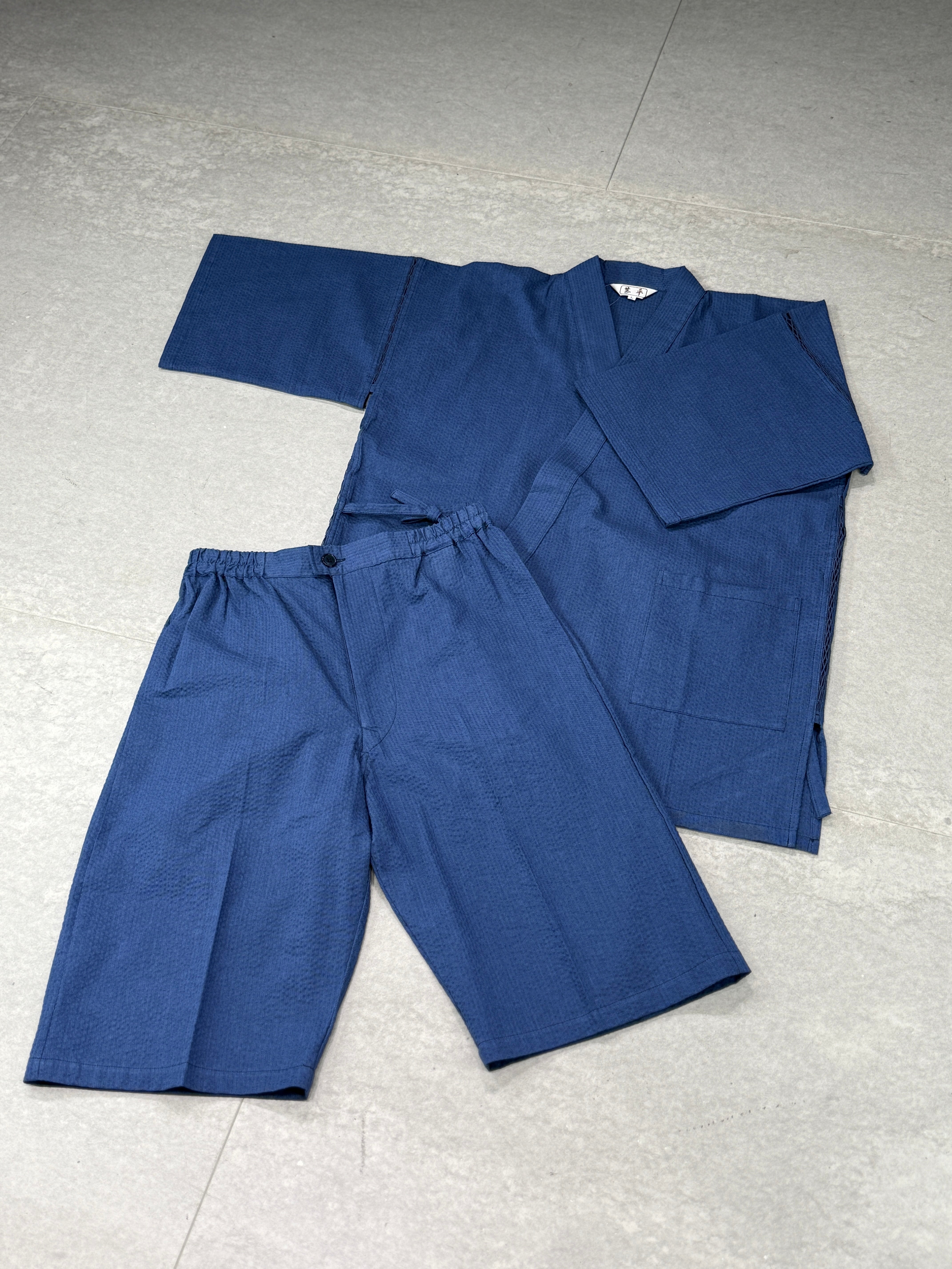 [参SELECT] Seersucker Jinbei Light Navy L