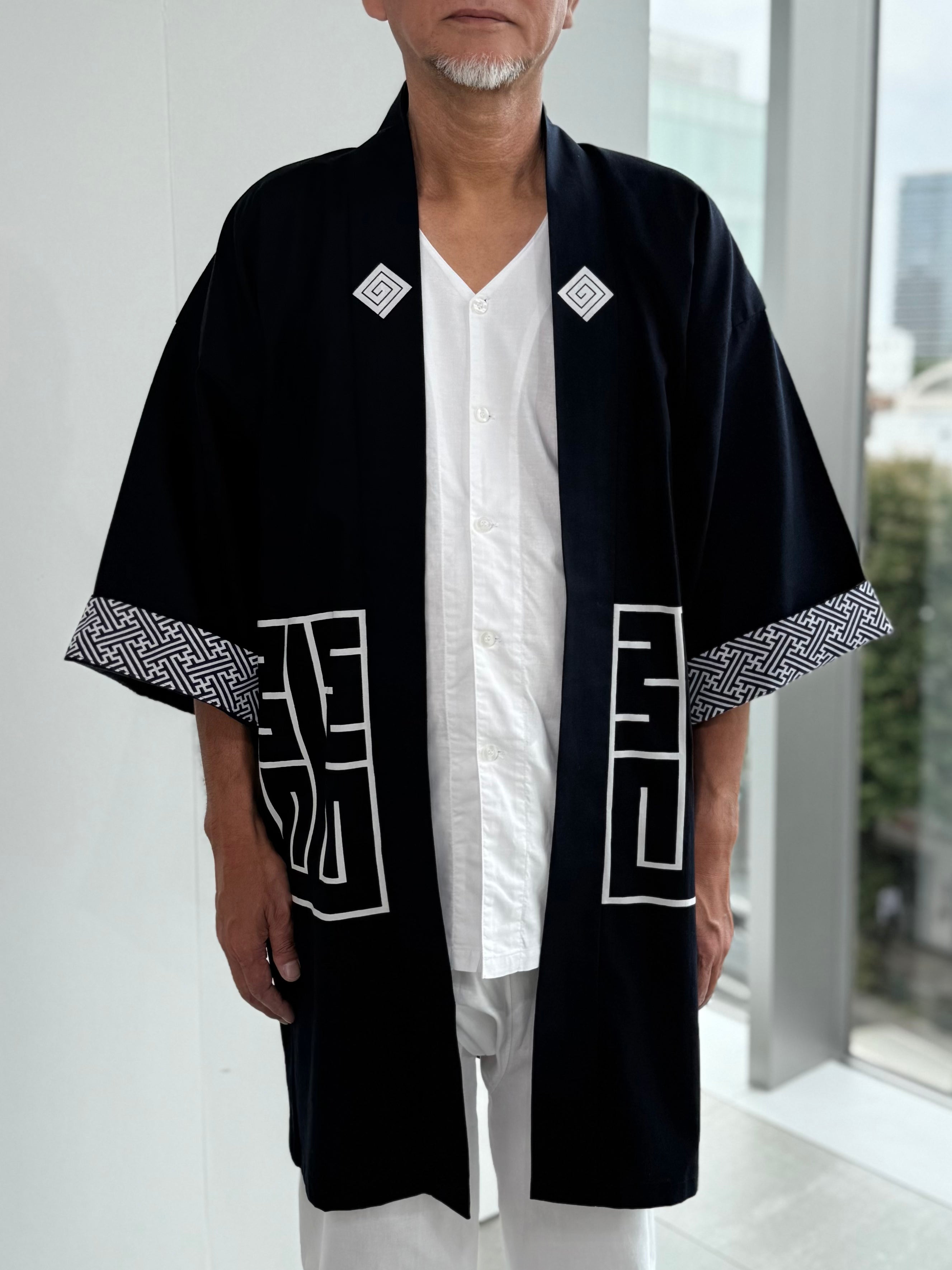 CAT -LIGHTNING SPEED- SHIRUSHI-ZOME HANTEN JACKET / 猫 -電光石火- 印染半纏