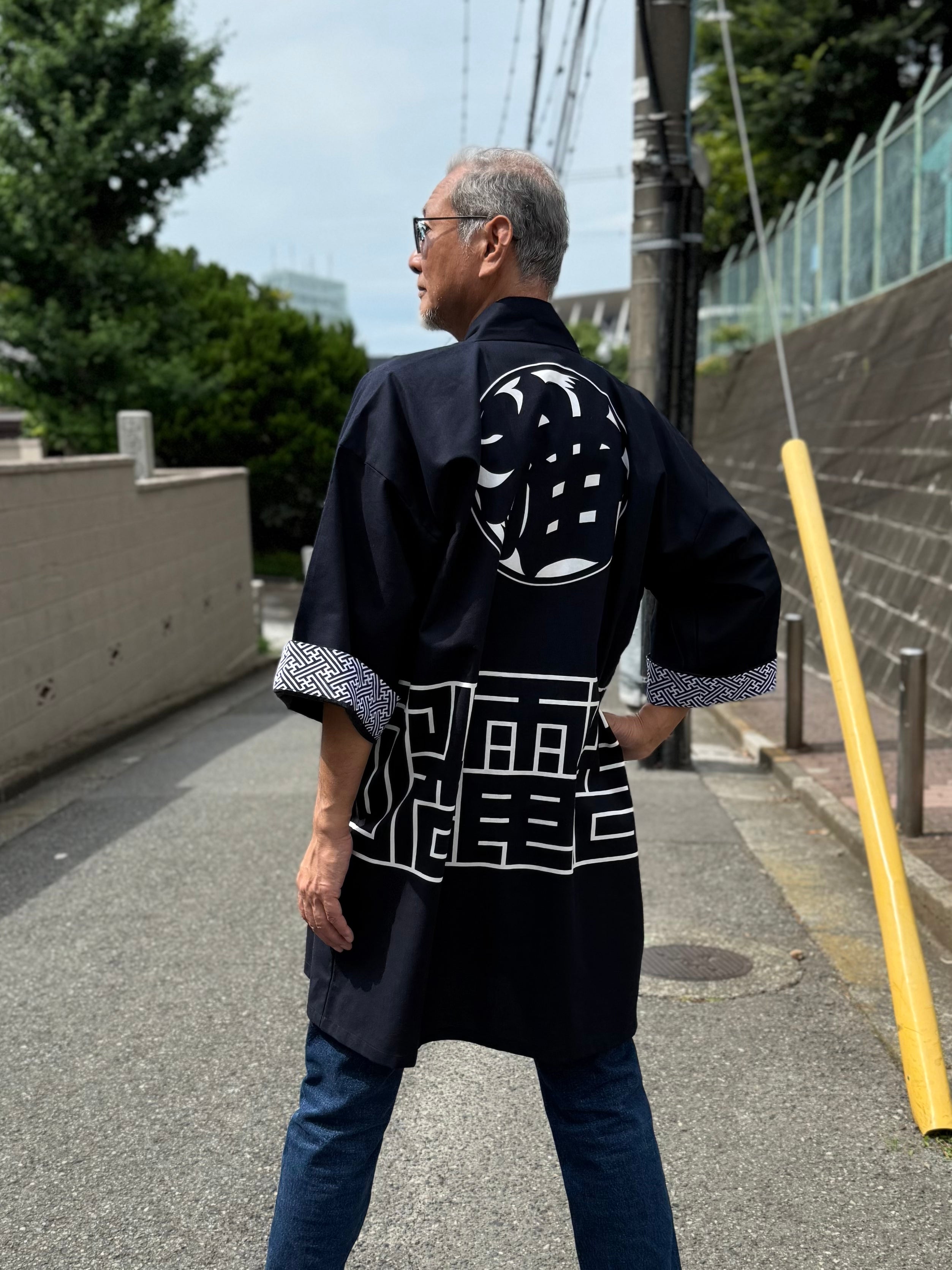 CAT -LIGHTNING SPEED- SHIRUSHI-ZOME HANTEN JACKET / 猫 -電光石火- 印染半纏