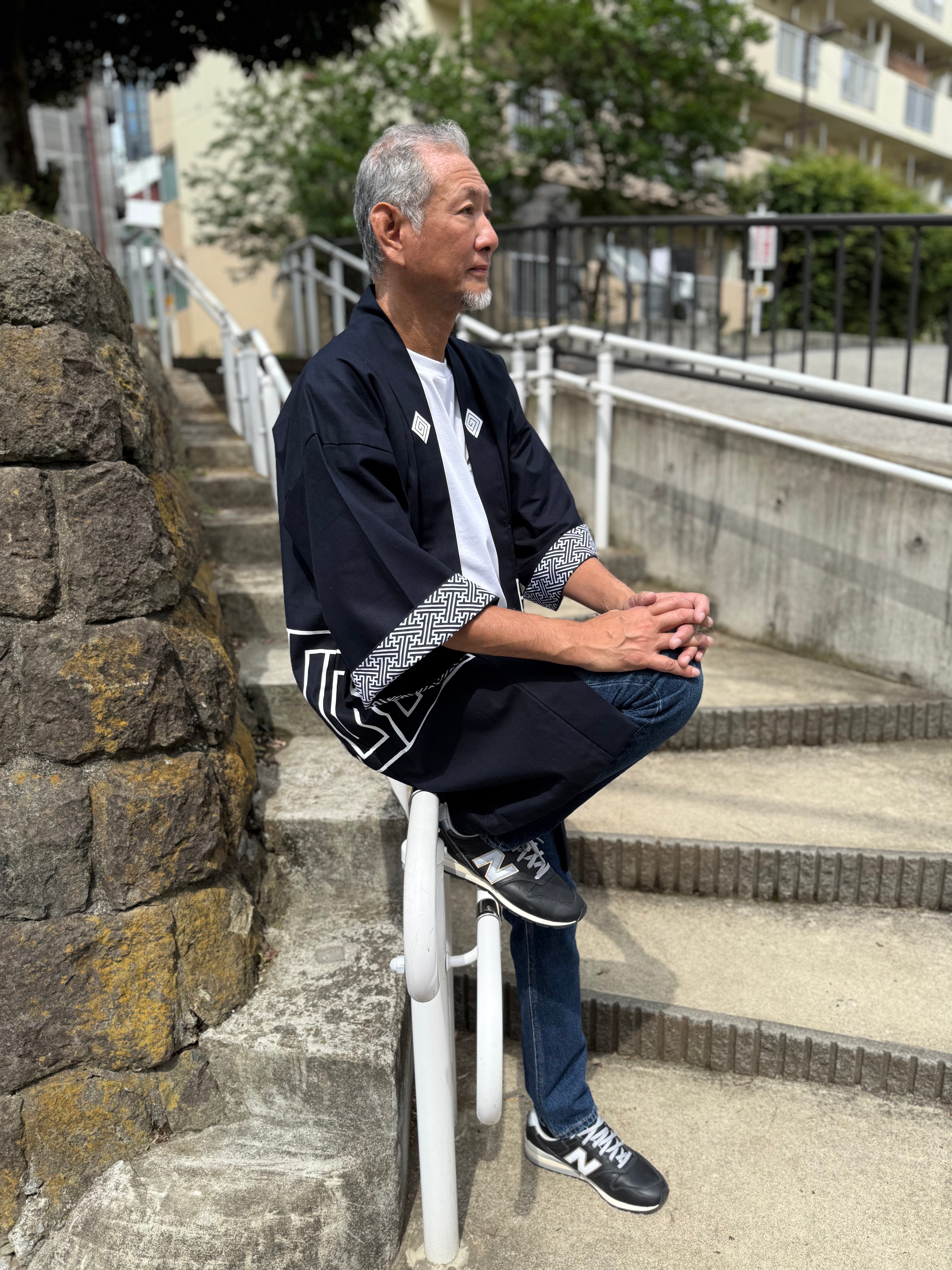 CAT -LIGHTNING SPEED- SHIRUSHI-ZOME HANTEN JACKET / 猫 -電光石火- 印染半纏
