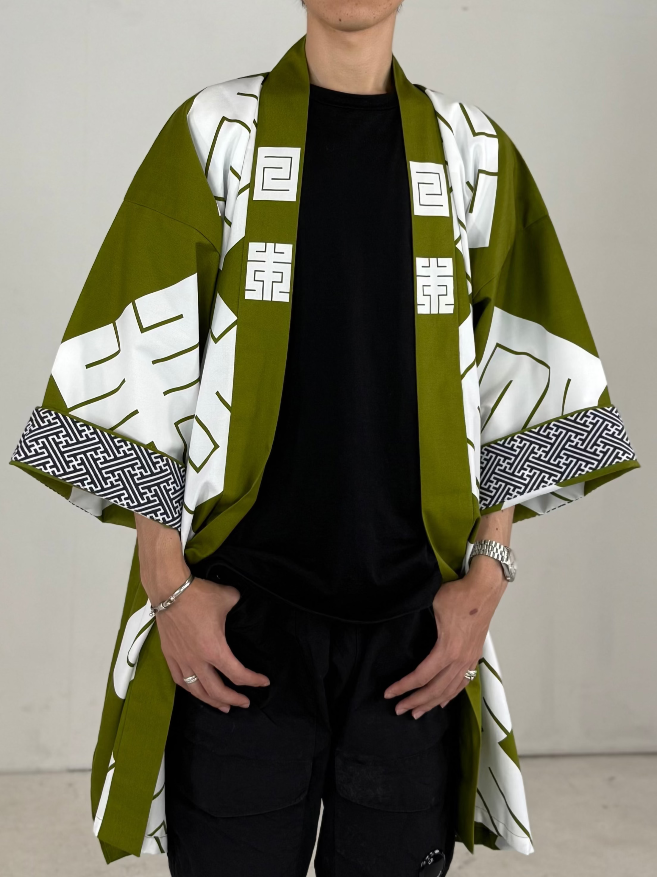 MILE -JAPAN- SHIRUSHI-ZOME HANTEN JACKET / MATCHA / 参 -日本- 印染半纏