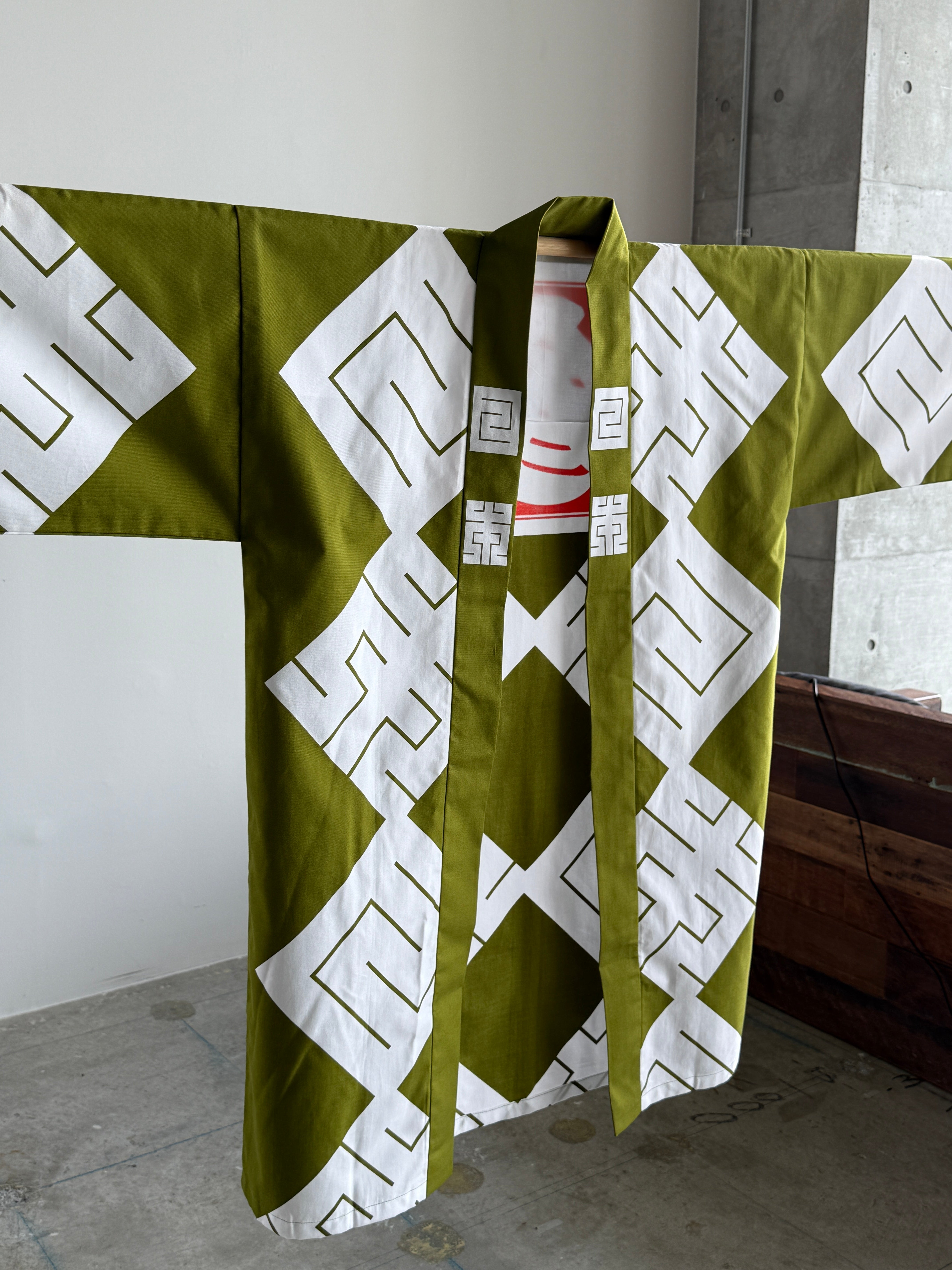 MILE -JAPAN- SHIRUSHI-ZOME HANTEN JACKET / MATCHA / 参 -日本- 印染半纏