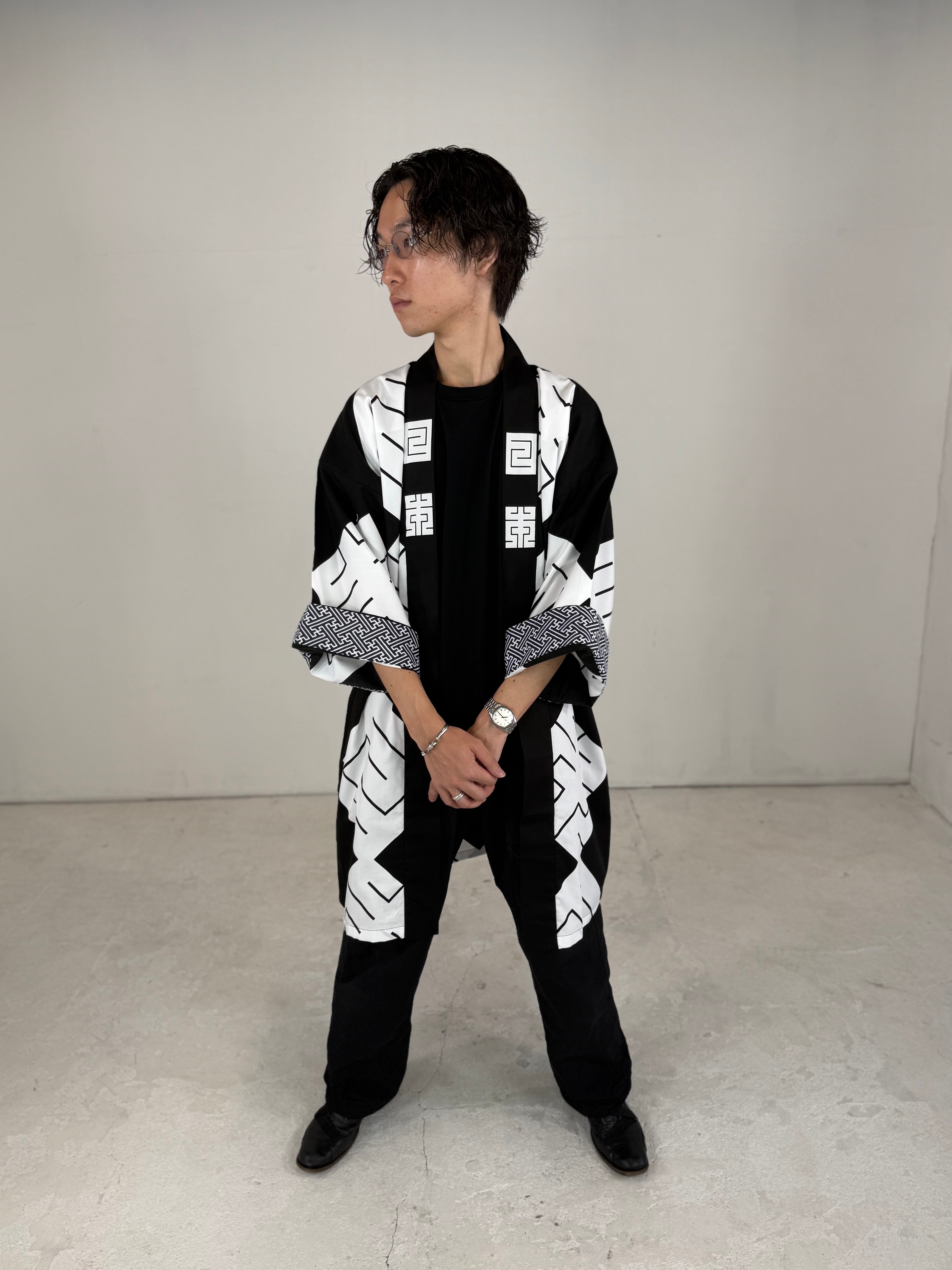 MILE -JAPAN- SHIRUSHI-ZOME HANTEN JACKET / KURO / 参 -日本- 印染半纏