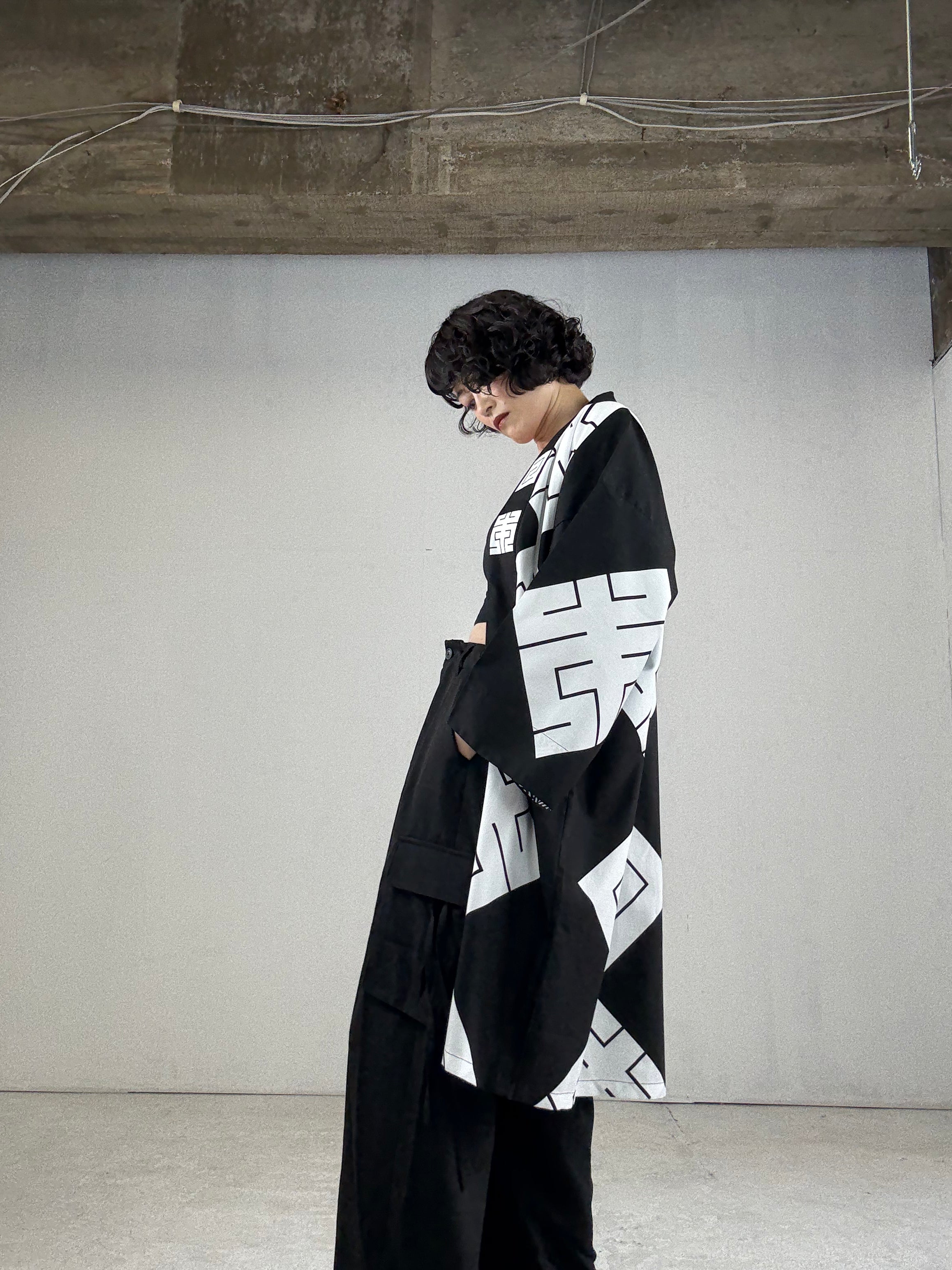 MILE -JAPAN- SHIRUSHI-ZOME HANTEN JACKET / KURO / 参 -日本- 印染半纏