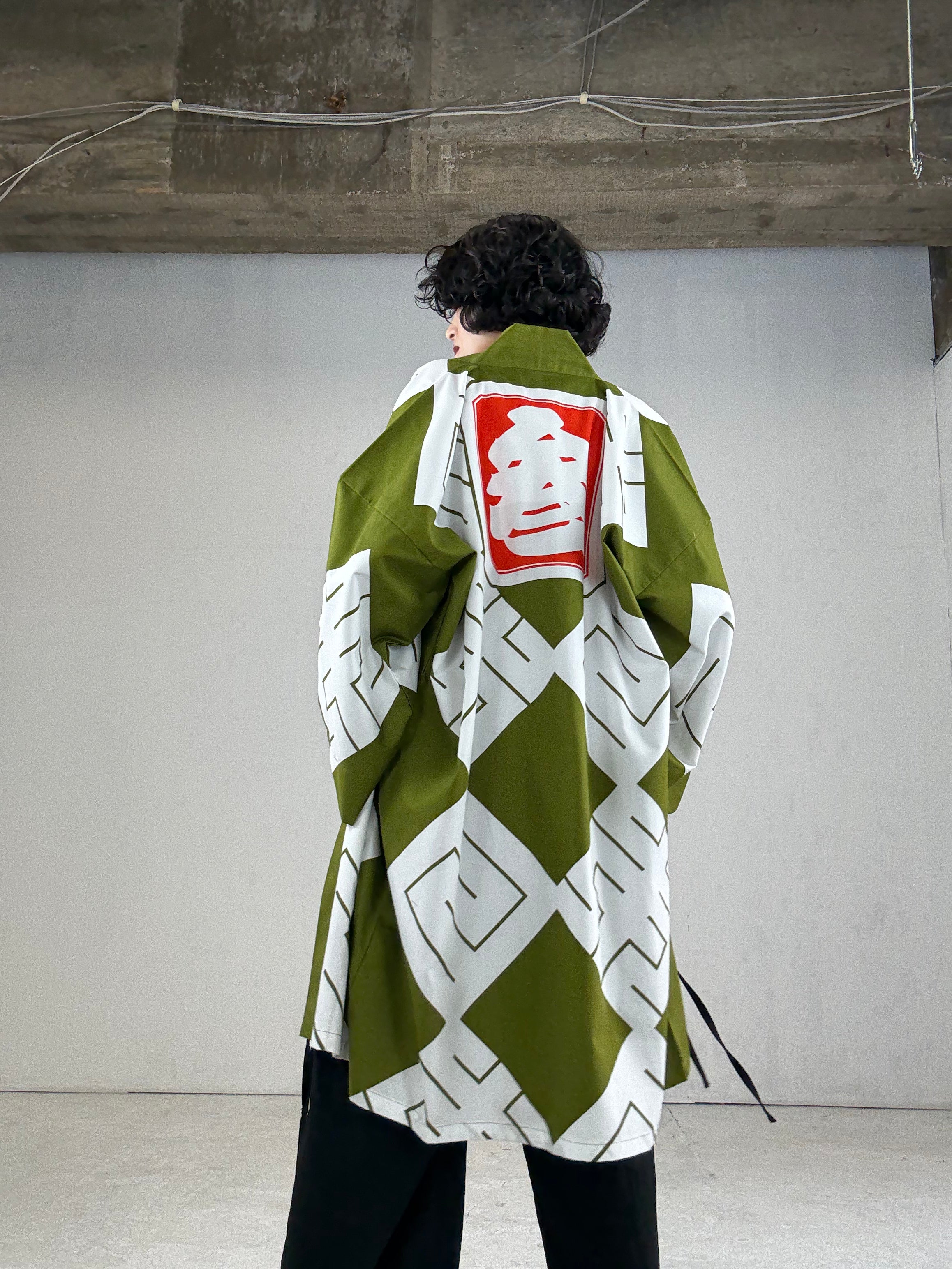 MILE -JAPAN- SHIRUSHI-ZOME HANTEN JACKET / MATCHA / 参 -日本- 印染半纏