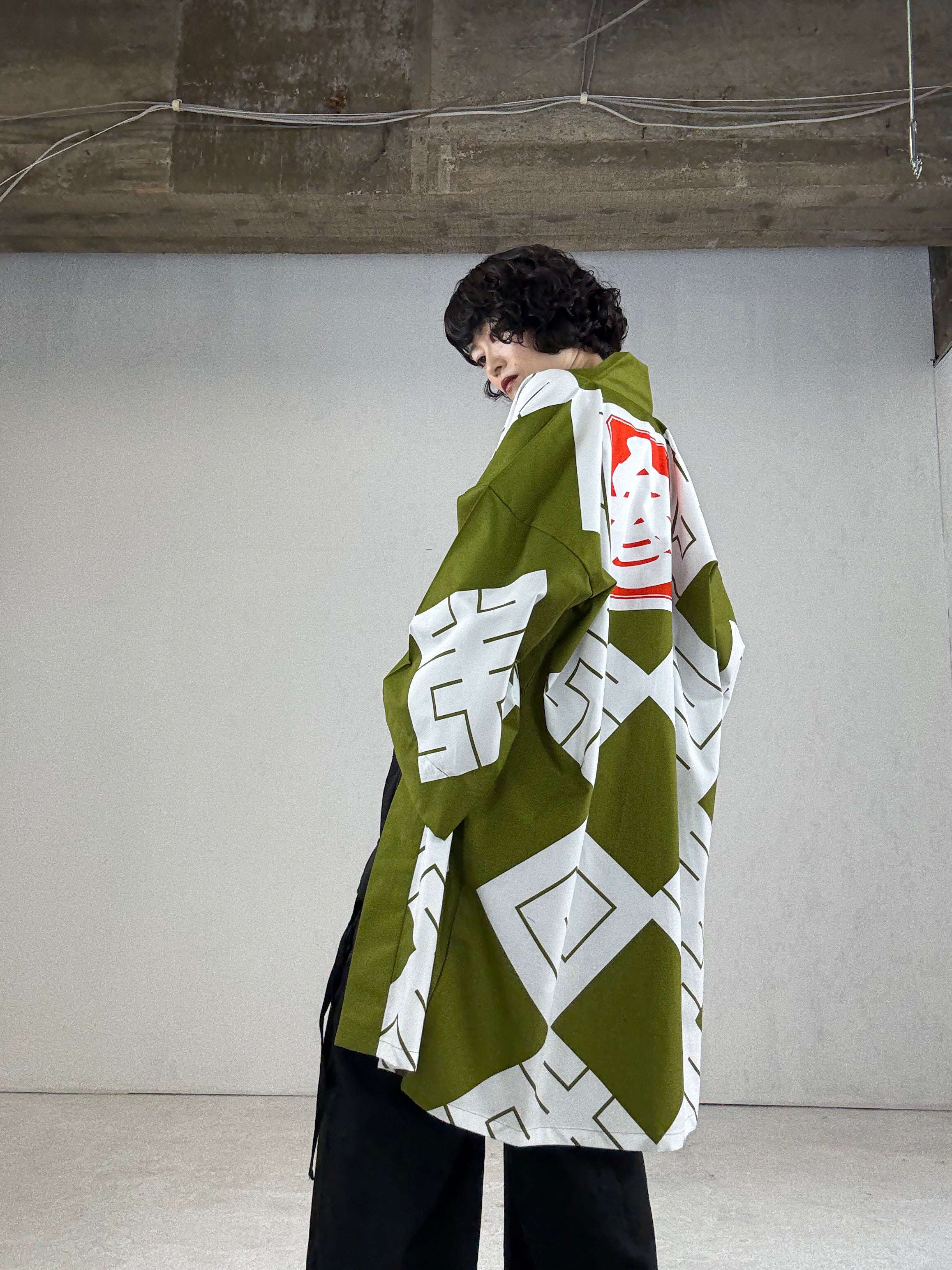 MILE -JAPAN- SHIRUSHI-ZOME HANTEN JACKET / MATCHA / 参 -日本- 印染半纏
