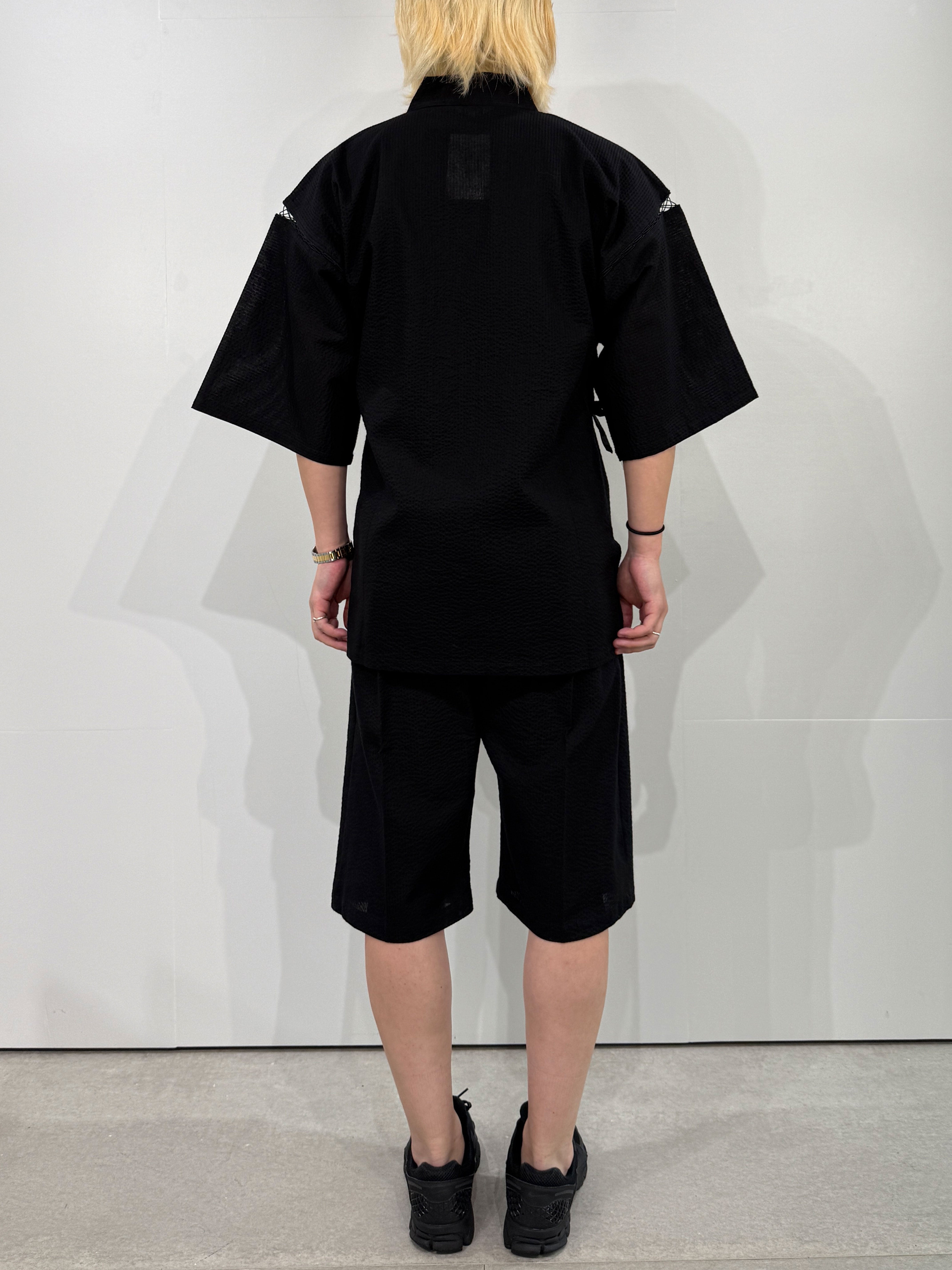 [参SELECT] Seersucker Jinbei Black L