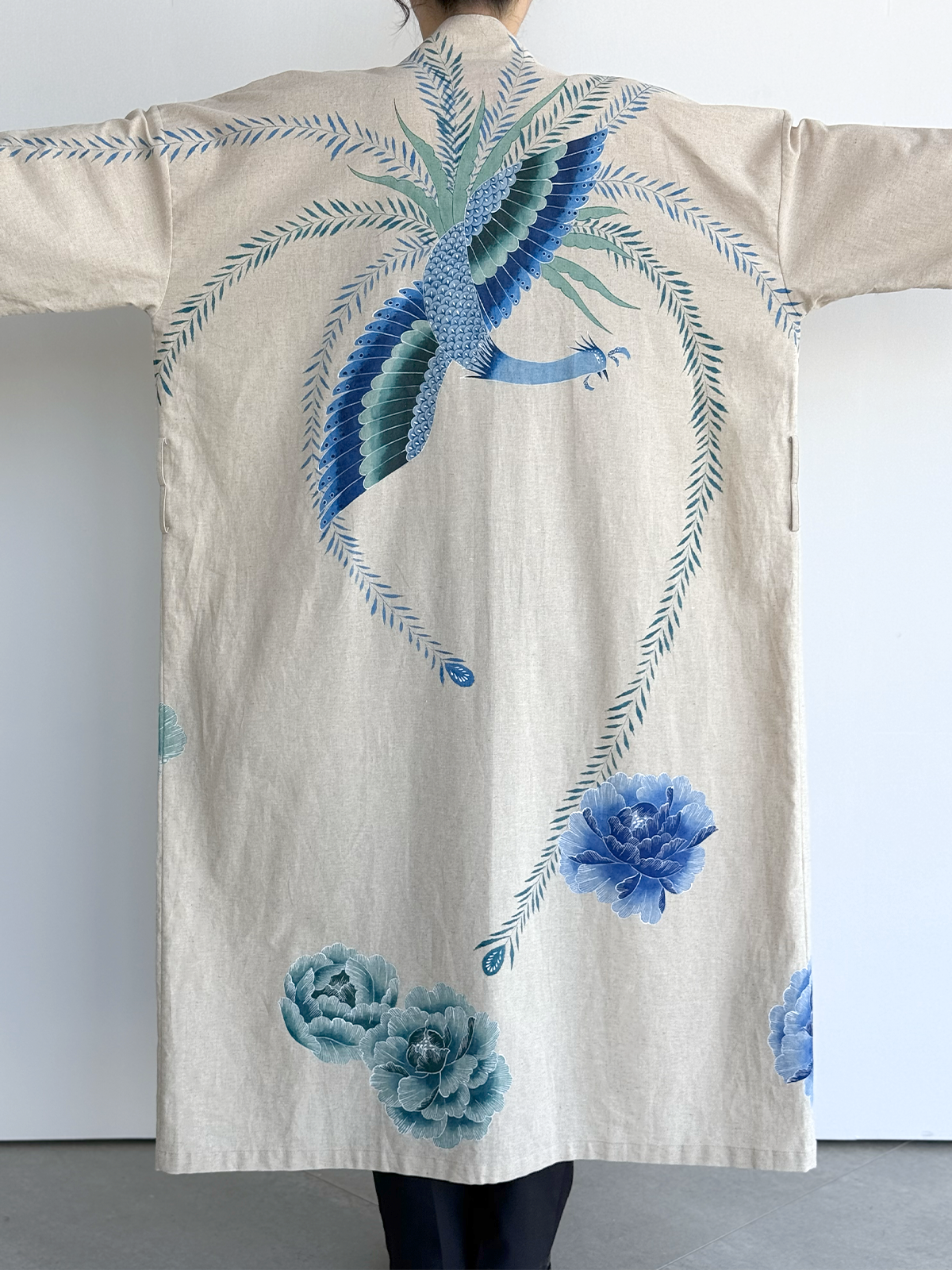 [SANKI ZAKKA SELECT] Gown Jacket - Beige - Phoenix and peony