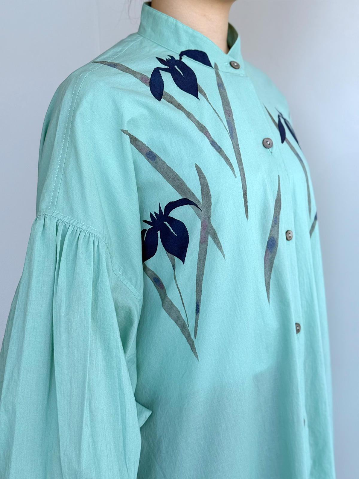 [SANKI ZAKKA SELECT] Volume sleeve blouse - Mint - Iris
