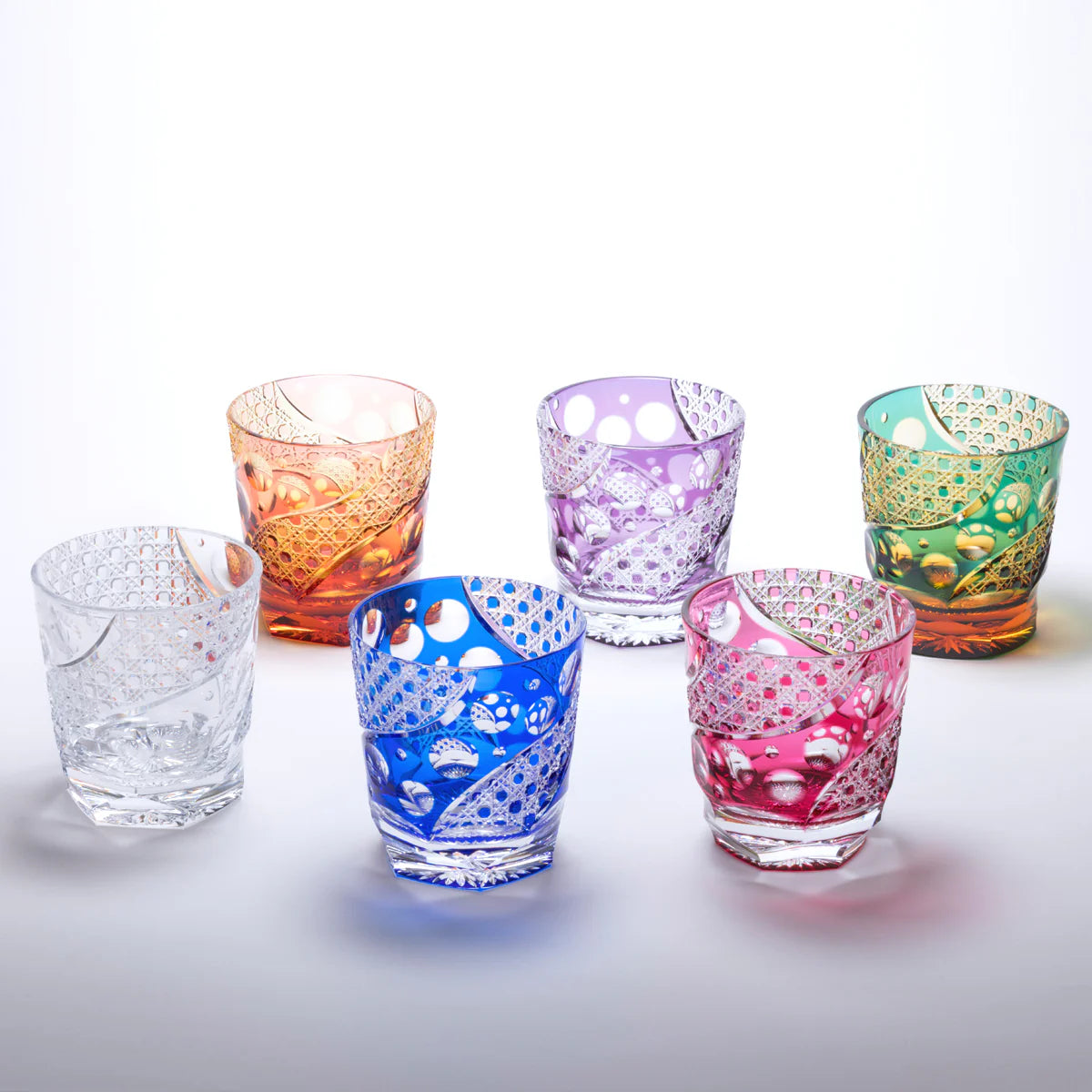 [SANKI ZAKKA SELECT] Noyuri Yamada – Octagonal Basket Weave Pattern Old-Fashioned Glass – Purple