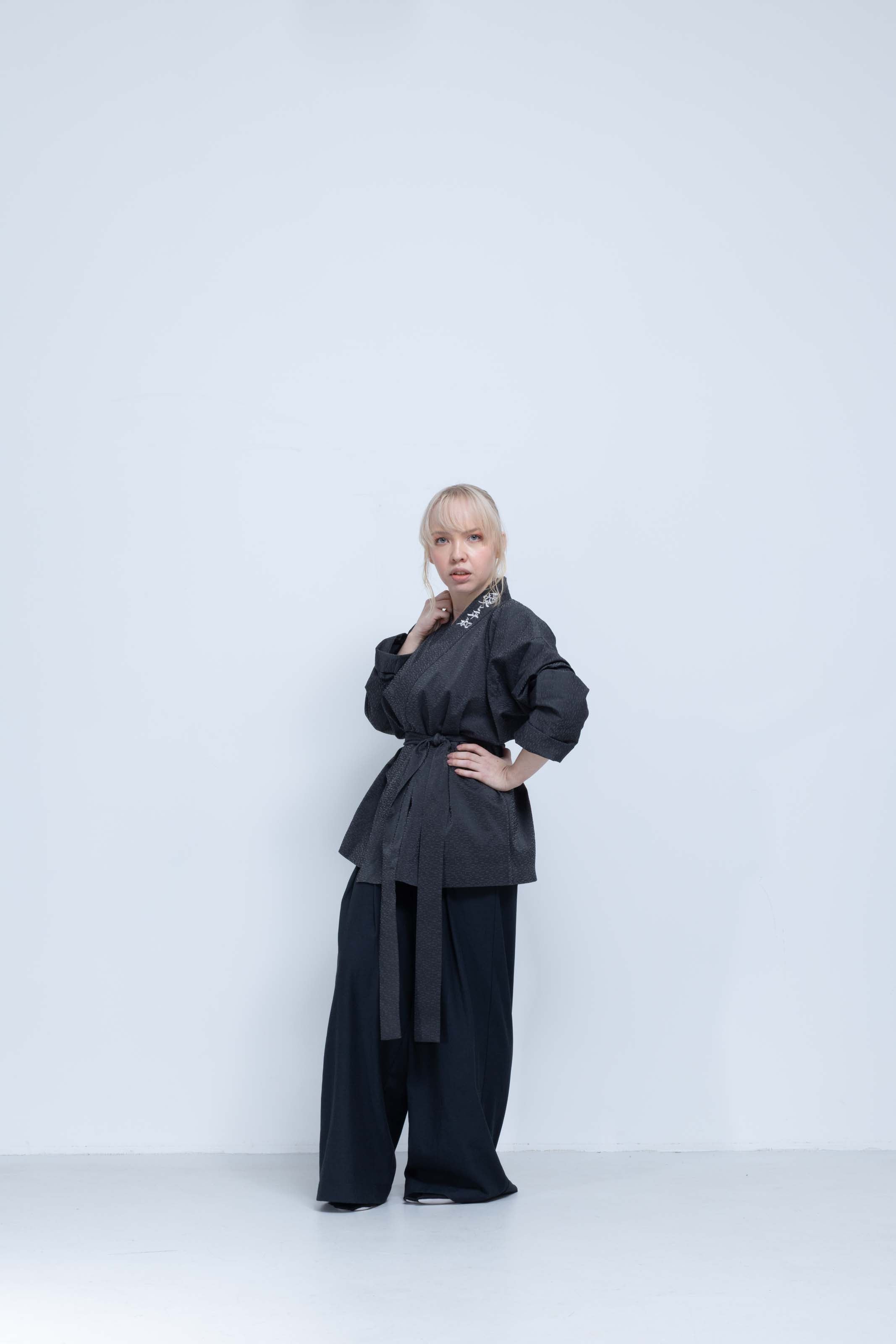 OHARAME KIMONO JACKET / gray / 墨-sumi-
