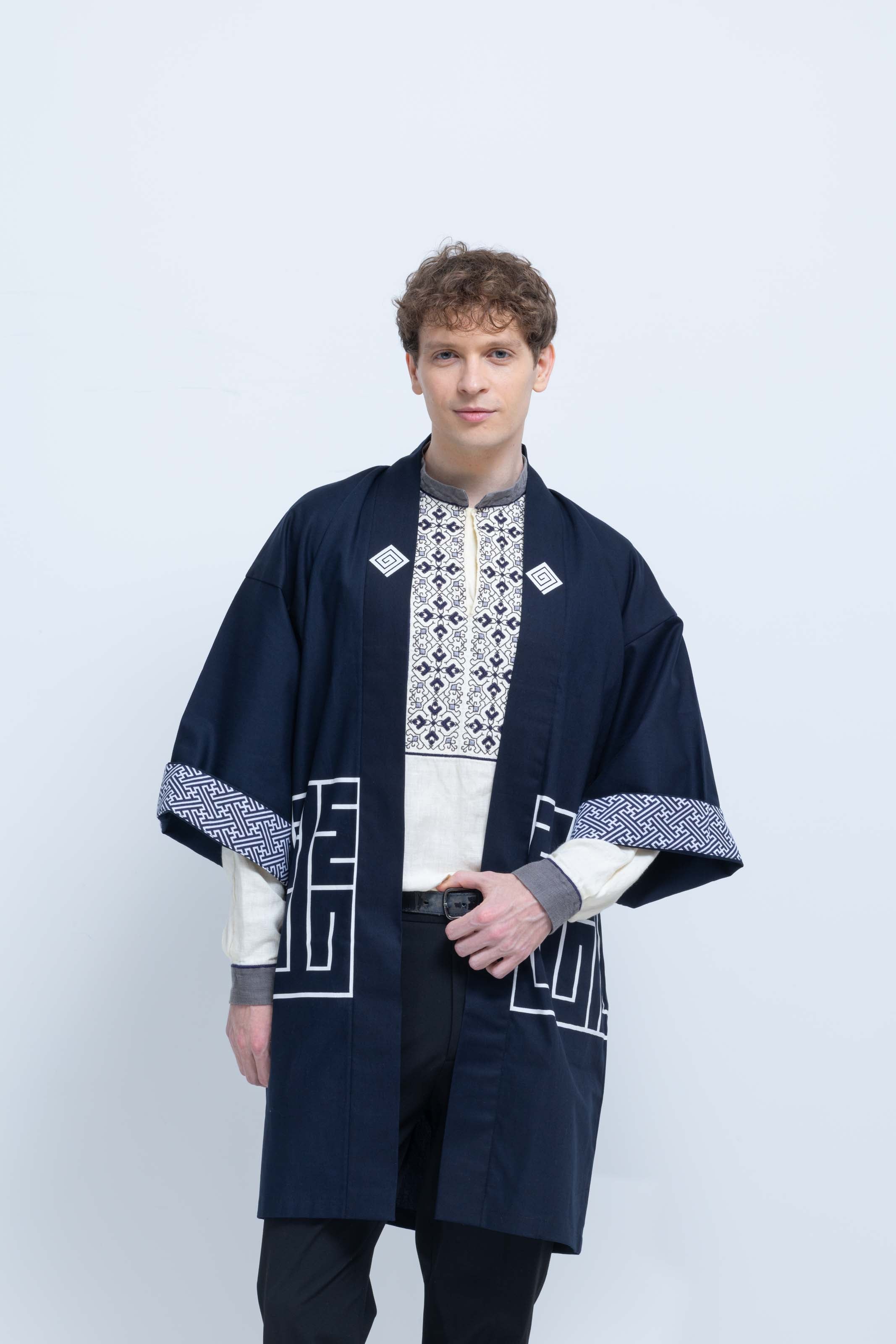 CAT -LIGHTNING SPEED- SHIRUSHI-ZOME HANTEN JACKET / KON / 猫 -電光石火- 印染半纏