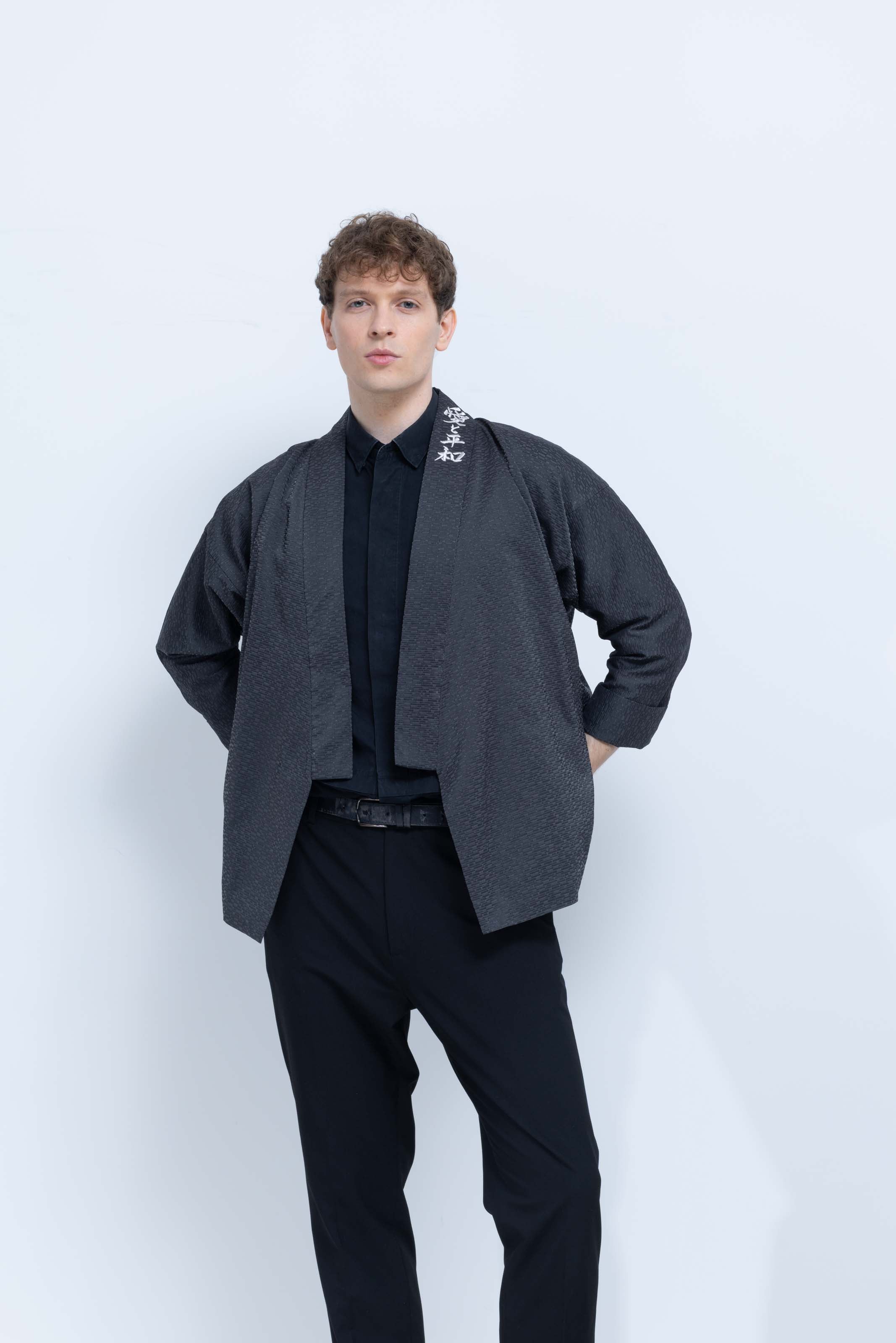 OHARAME KIMONO JACKET / gray / 墨-sumi-