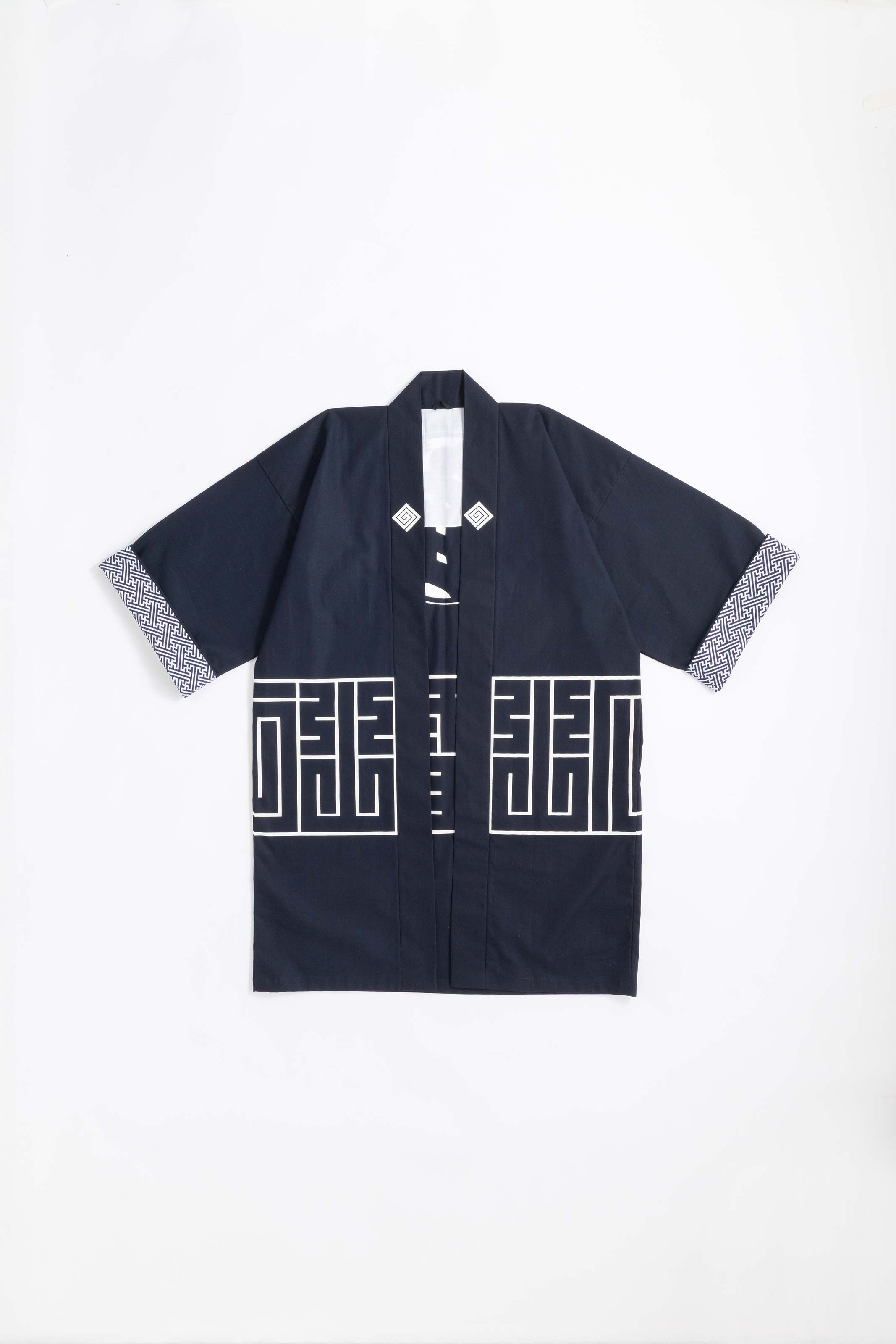 CAT -LIGHTNING SPEED- SHIRUSHI-ZOME HANTEN JACKET / KON / 猫 -電光石火- 印染半纏