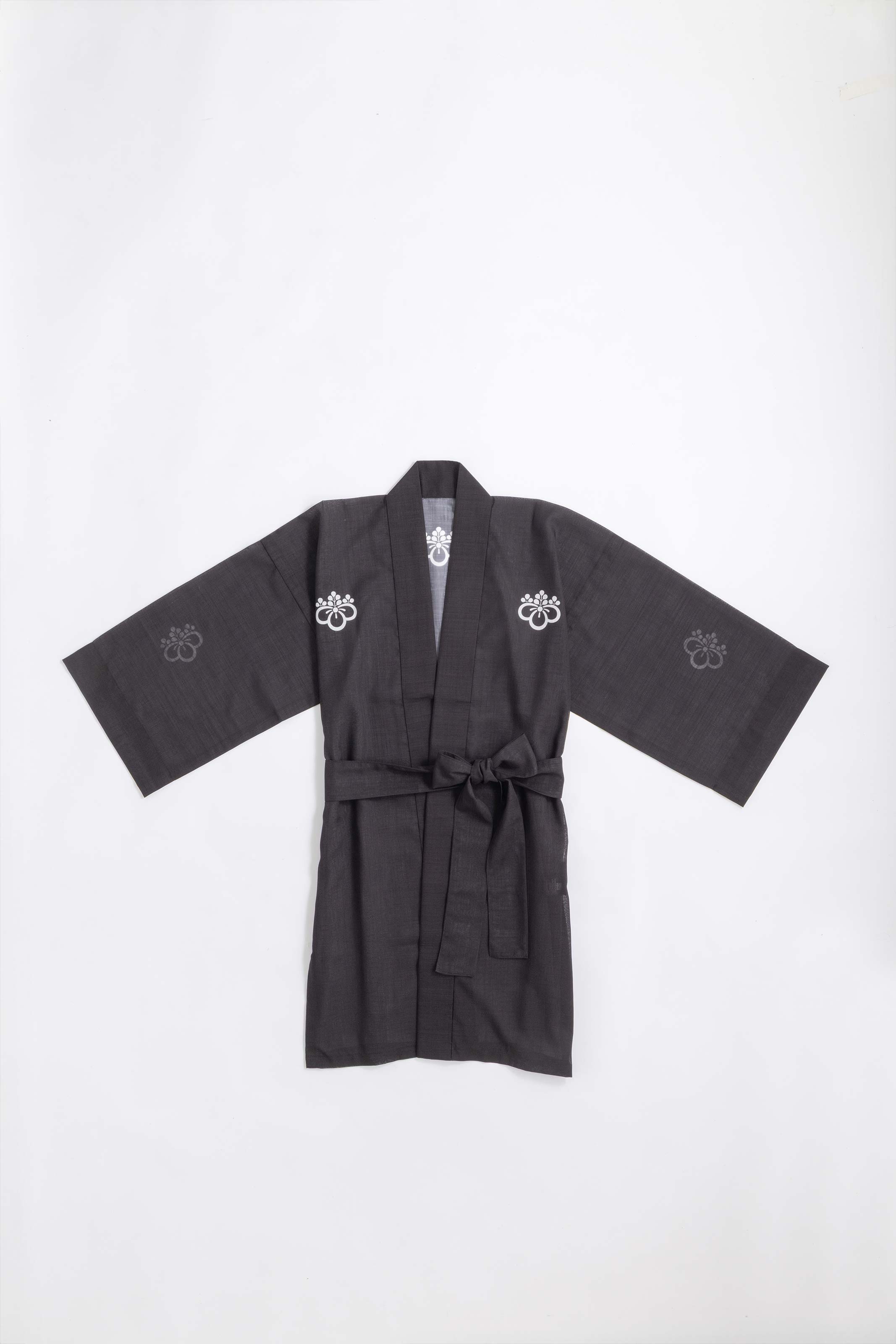 TRADITIONAL SHEER HAPPI / BLACK_OBI / 紗紬法被