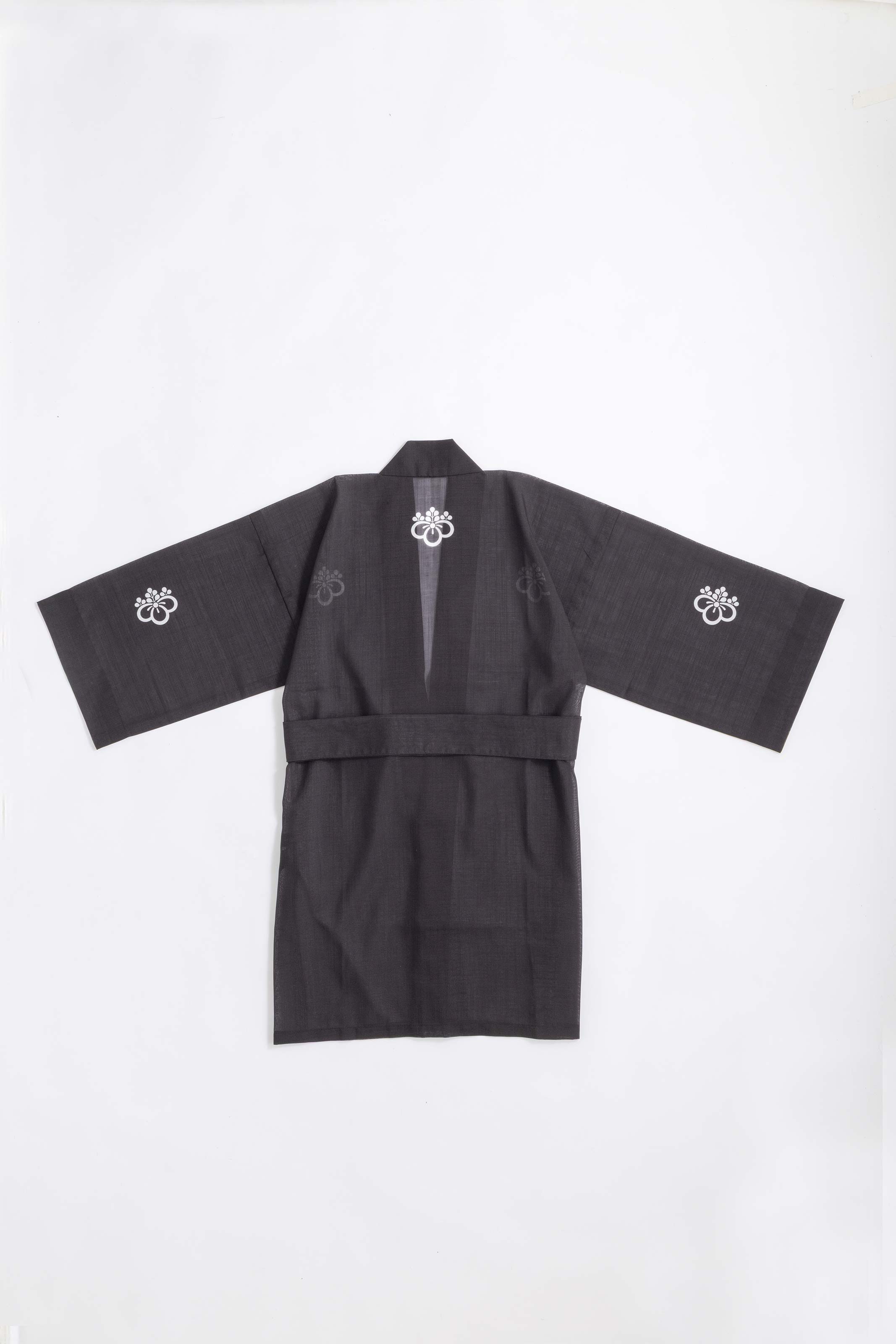 TRADITIONAL SHEER HAPPI / BLACK_OBI / 紗紬法被
