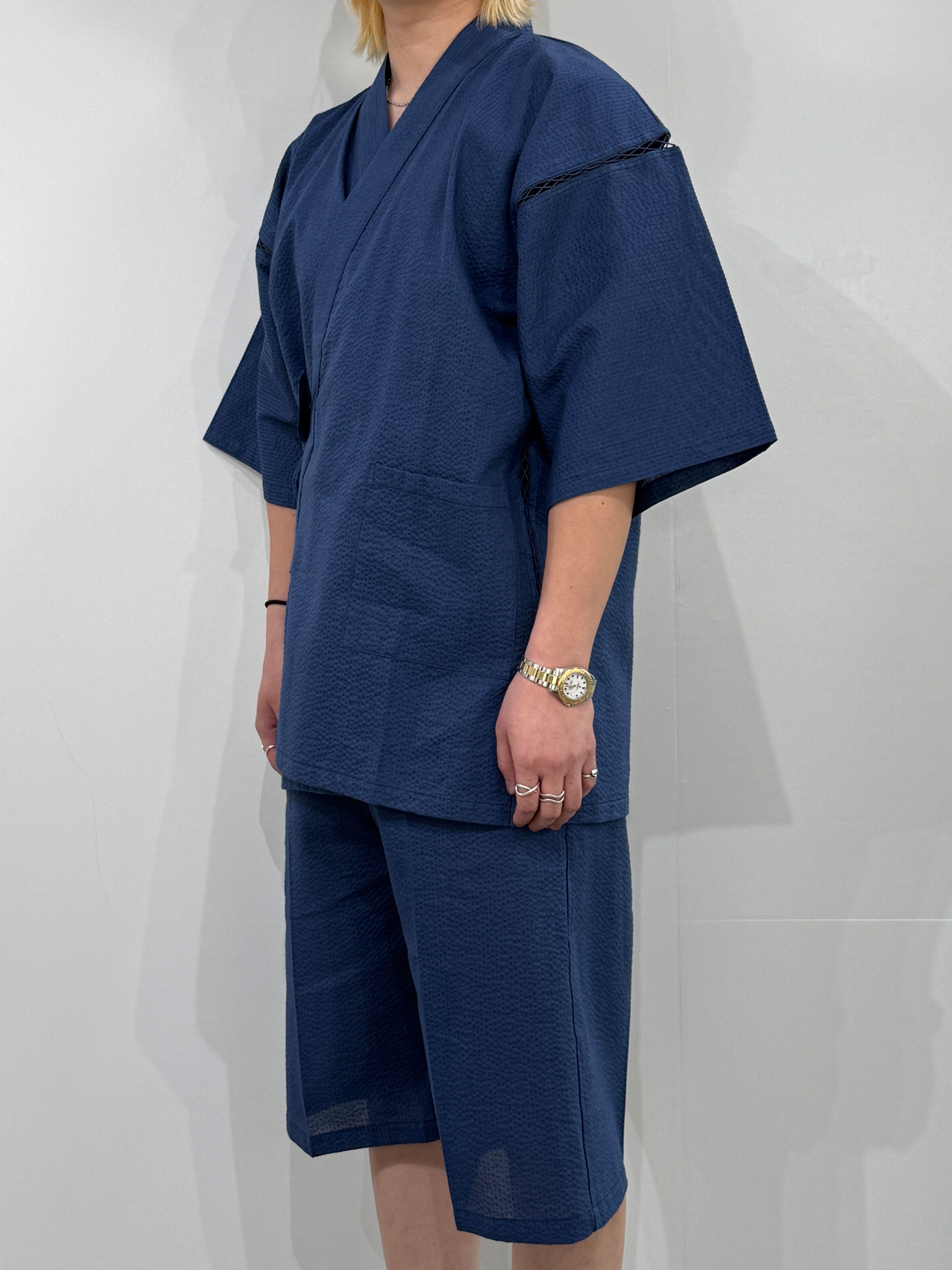 [参SELECT] Seersucker Jinbei Light Navy L
